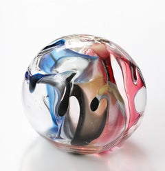 Impresionante escultura de cristal en forma de esfera extragrande de PETER BRAMHALL, de 1996