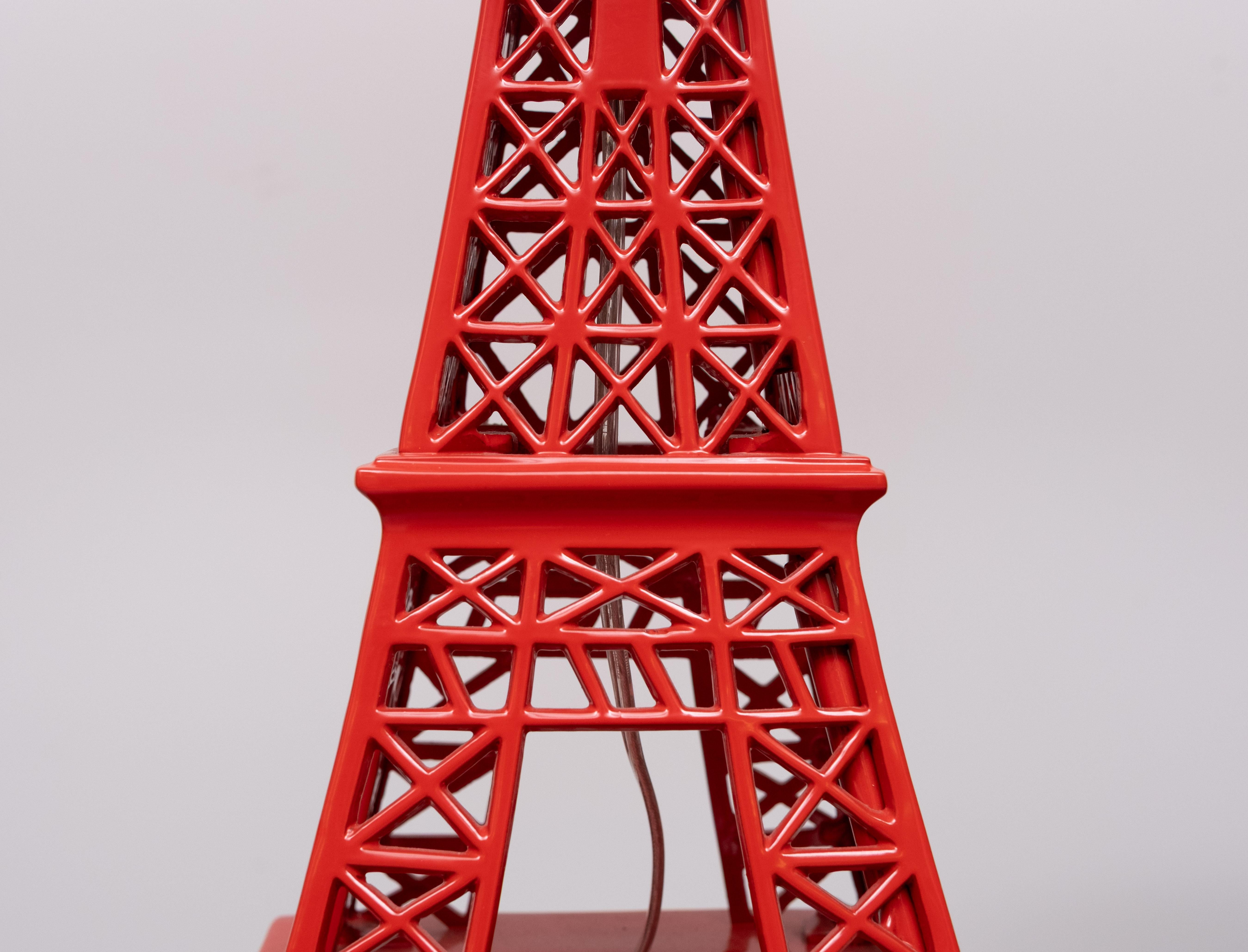 Stunning Extra Large Red Eiffel tower lamp  by EICHHOLTZ For Sale 3