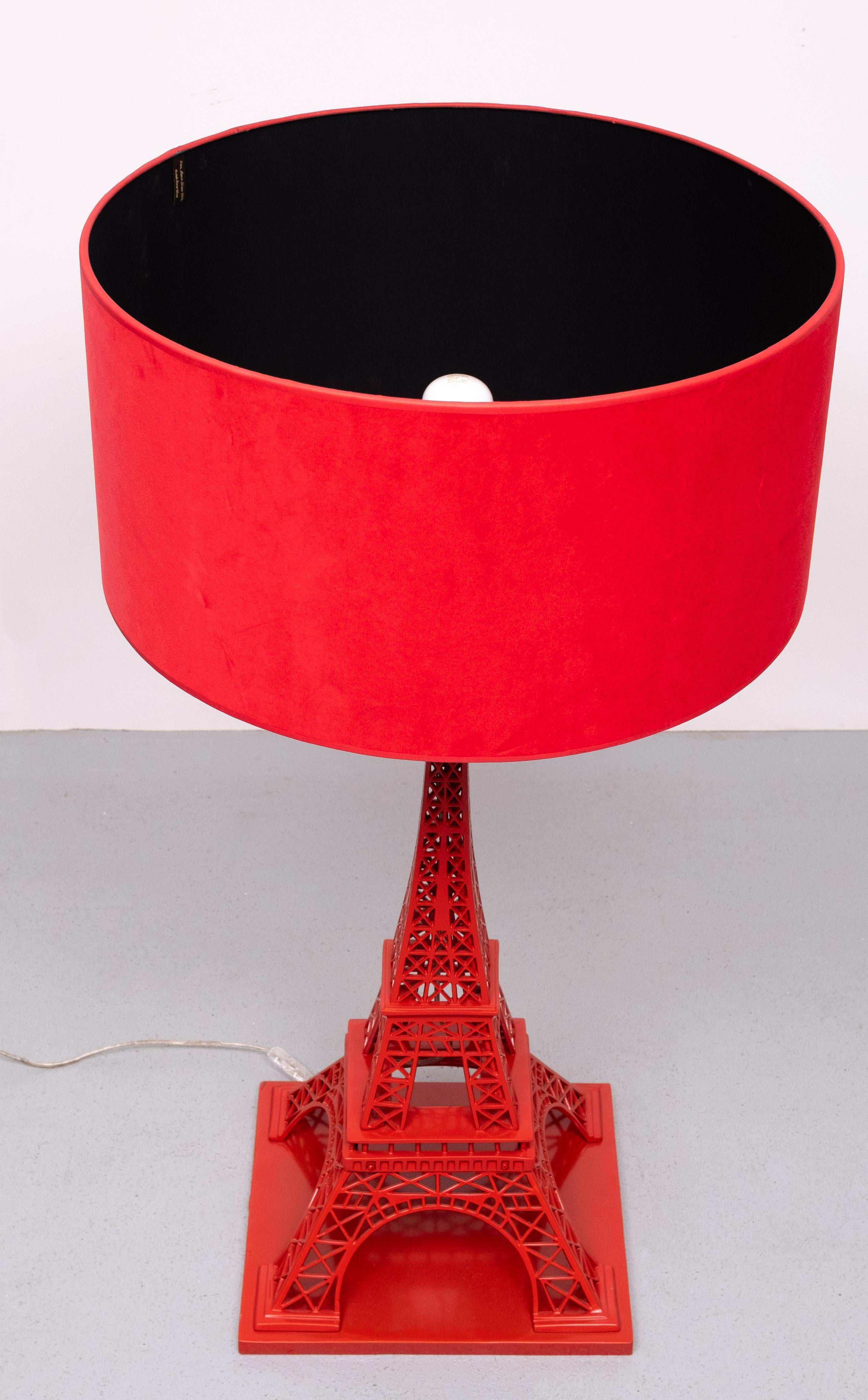 Contemporary Stunning Extra Large Red Eiffel tower lamp  by EICHHOLTZ For Sale