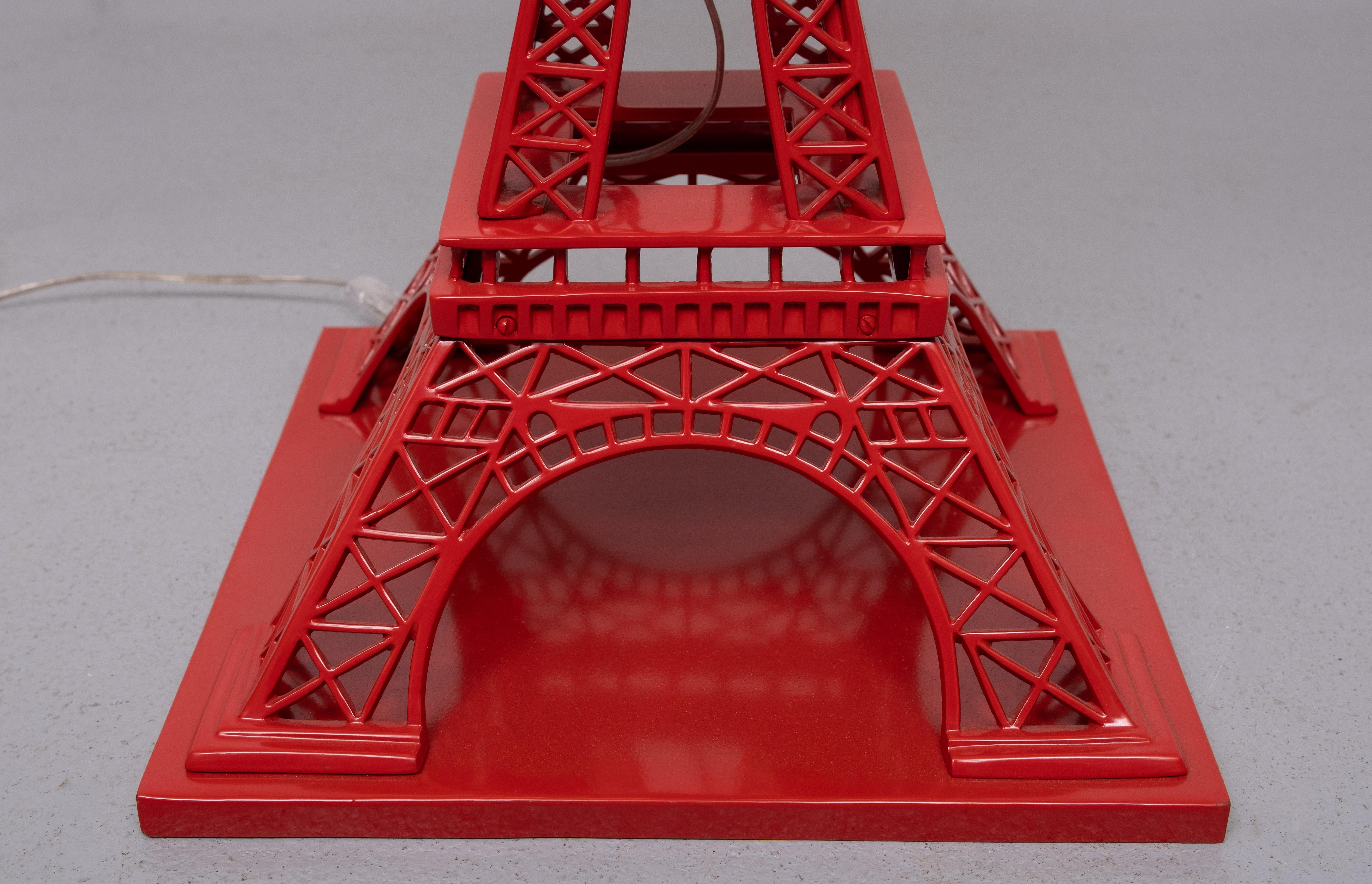 Enamel Stunning Extra Large Red Eiffel tower lamp  by EICHHOLTZ For Sale