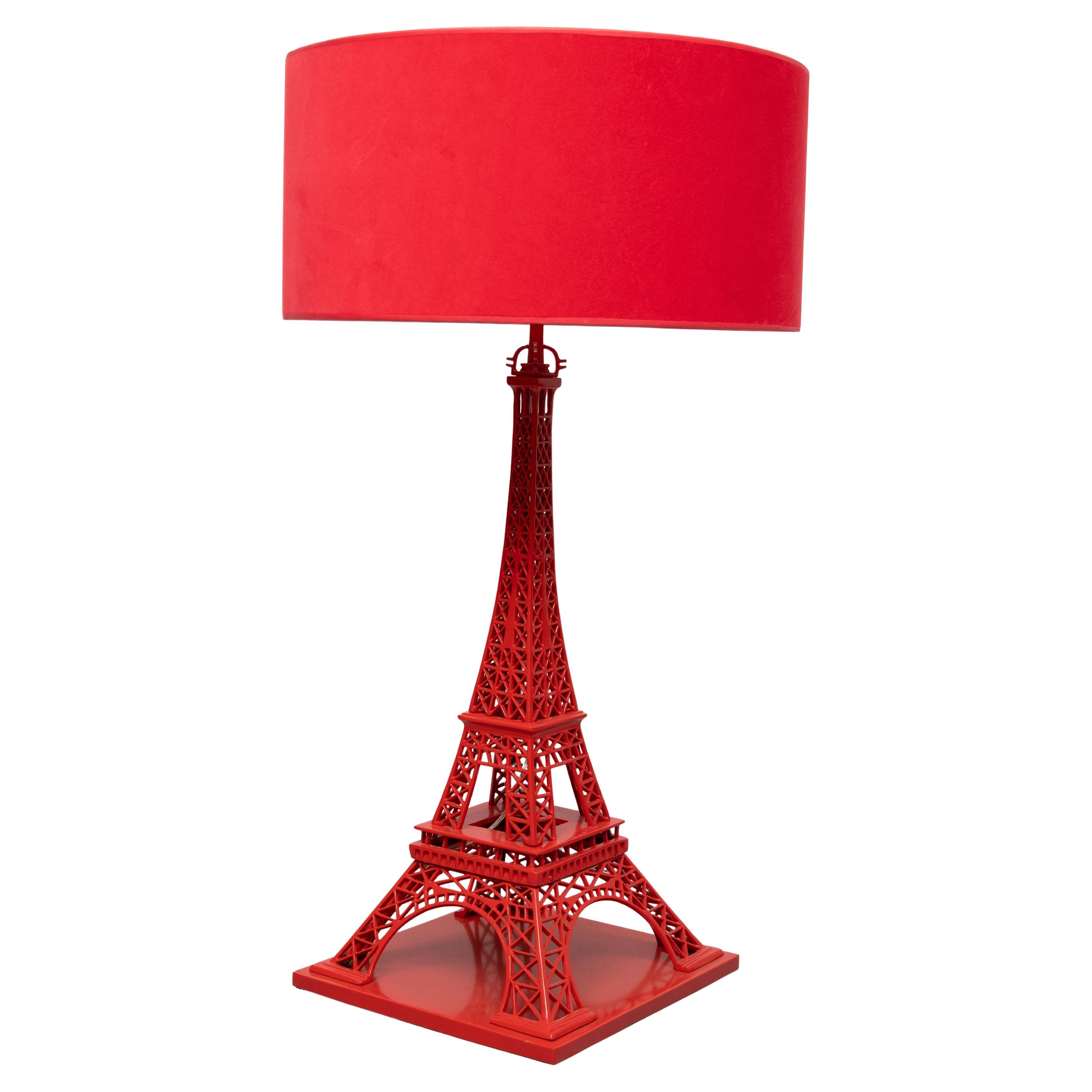 Stunning Extra Large Red Eiffel tower lamp  by EICHHOLTZ For Sale
