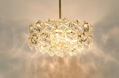Stunning Faceted Crystal and Gilt Metal Four-Tier Chandelier by Kinkeldey, 1970s
