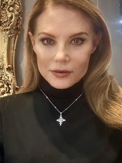 Stunning Fancy White Diamond & Platinum 'Snowflake' Cross.