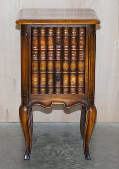 Stunning Faux Book Front Side End Lamp Wine Table with Twin Drawers Must See!
