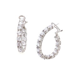 Stunning Faux Diamond Sterling Silver Hoop Earrings