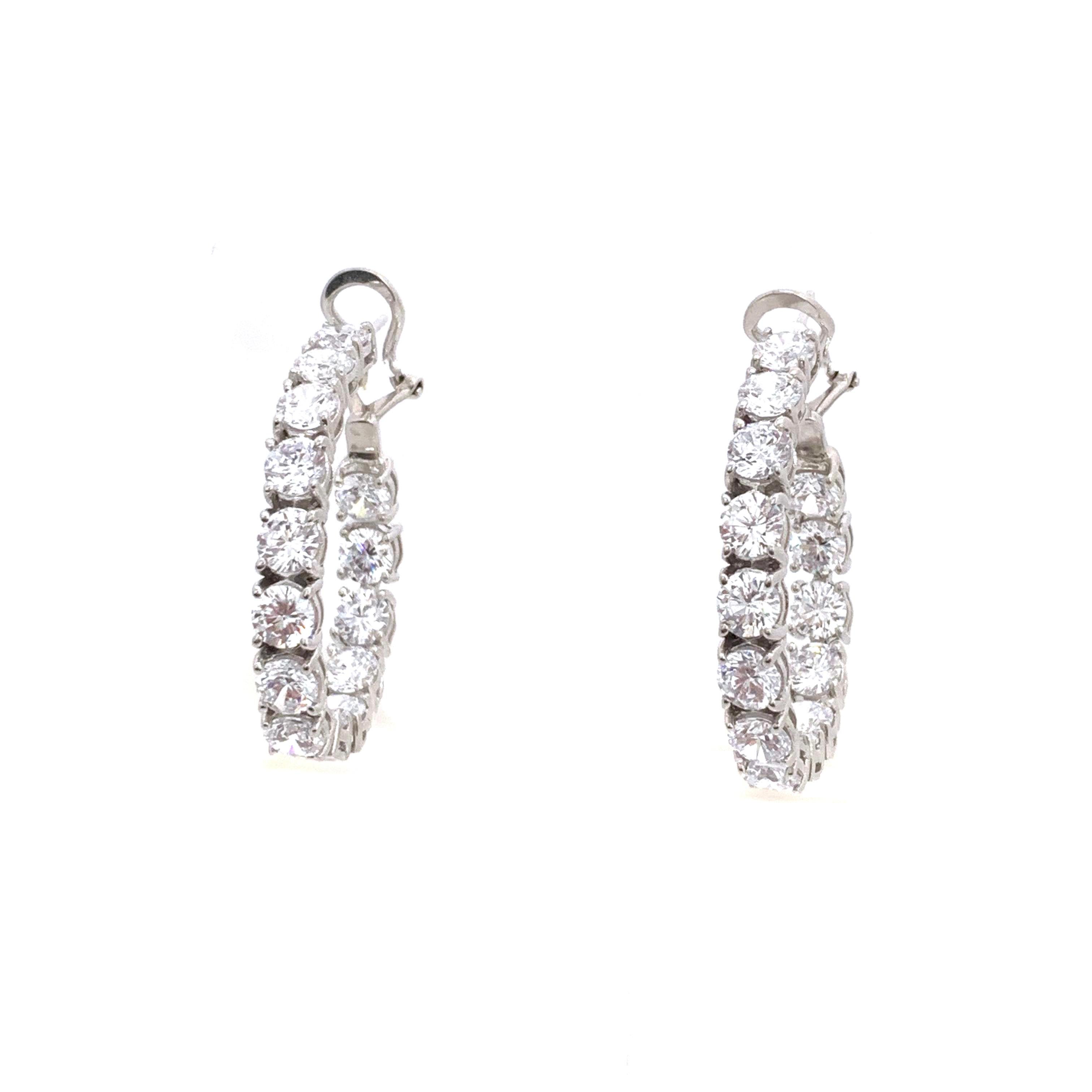 fake diamond hoop earrings