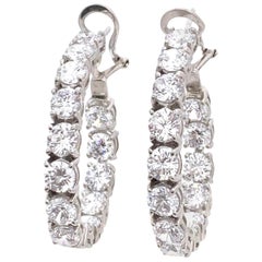 Stunning Faux Diamond Sterling Silver Hoop Earrings