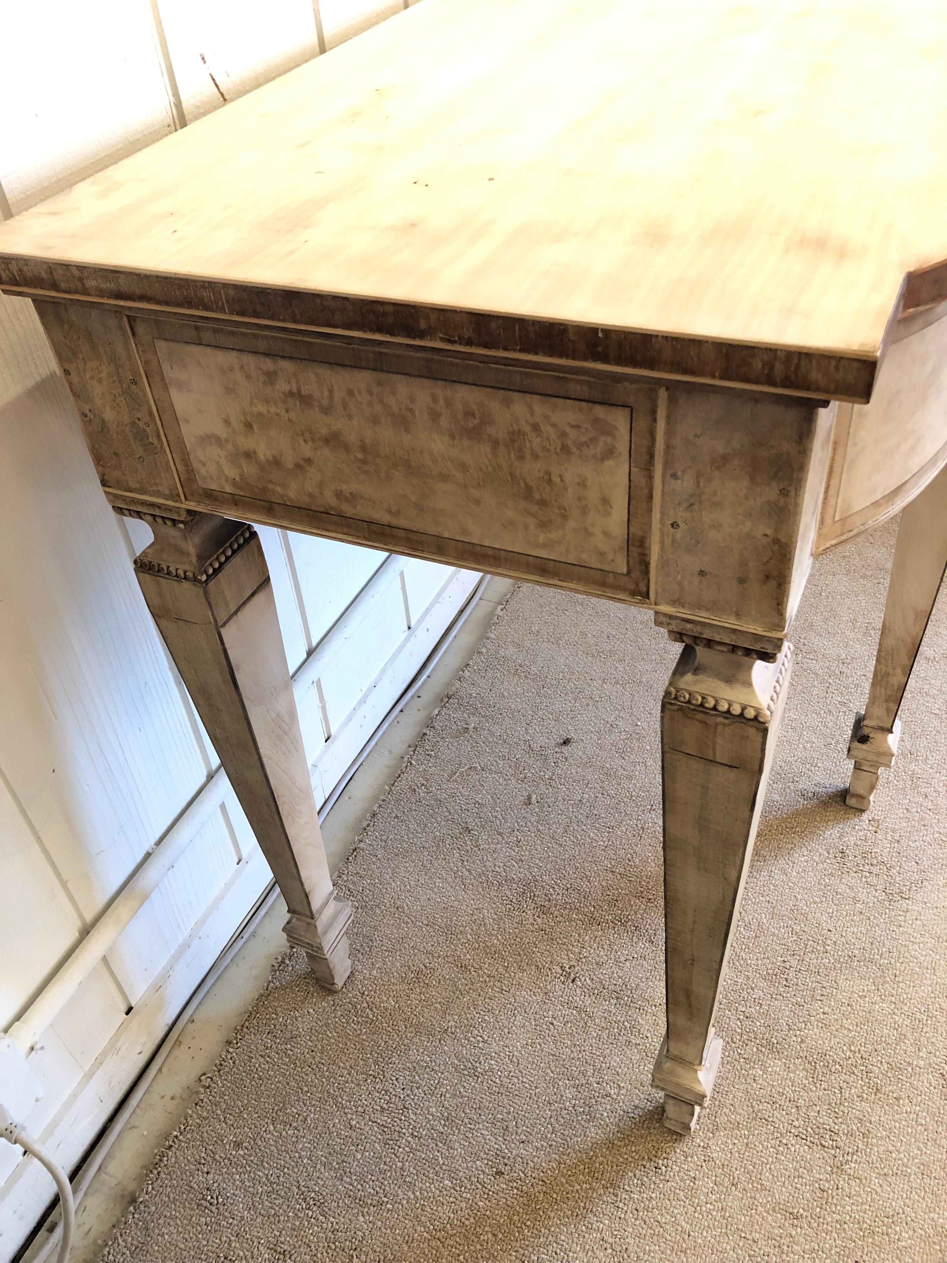 Stunning Faux Painted Long Vintage Console Sideboard 4