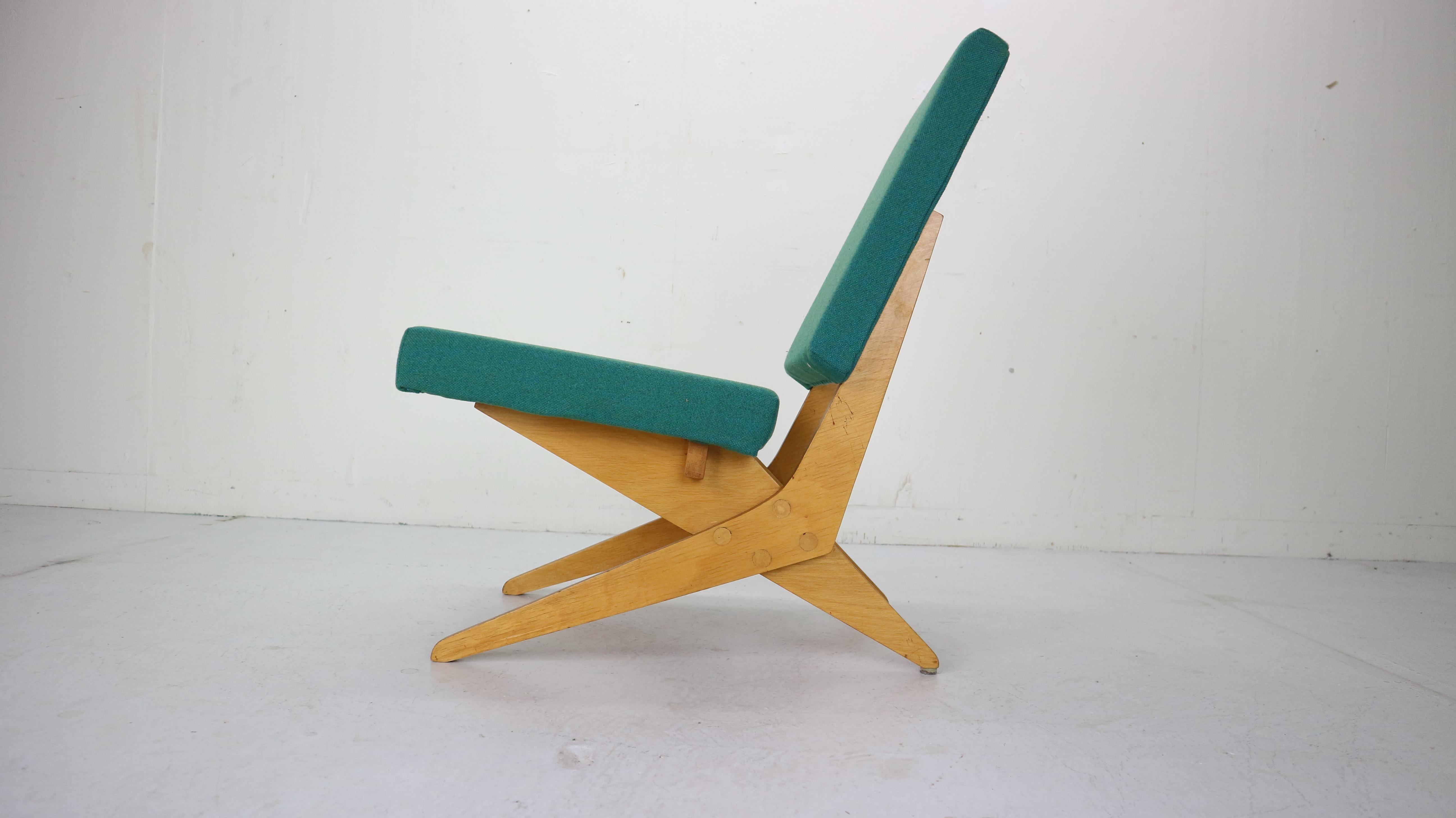 Dutch Stunning FB18 Scissor Chair by Jan Van Grunsven for UMS Pastoe, 1955