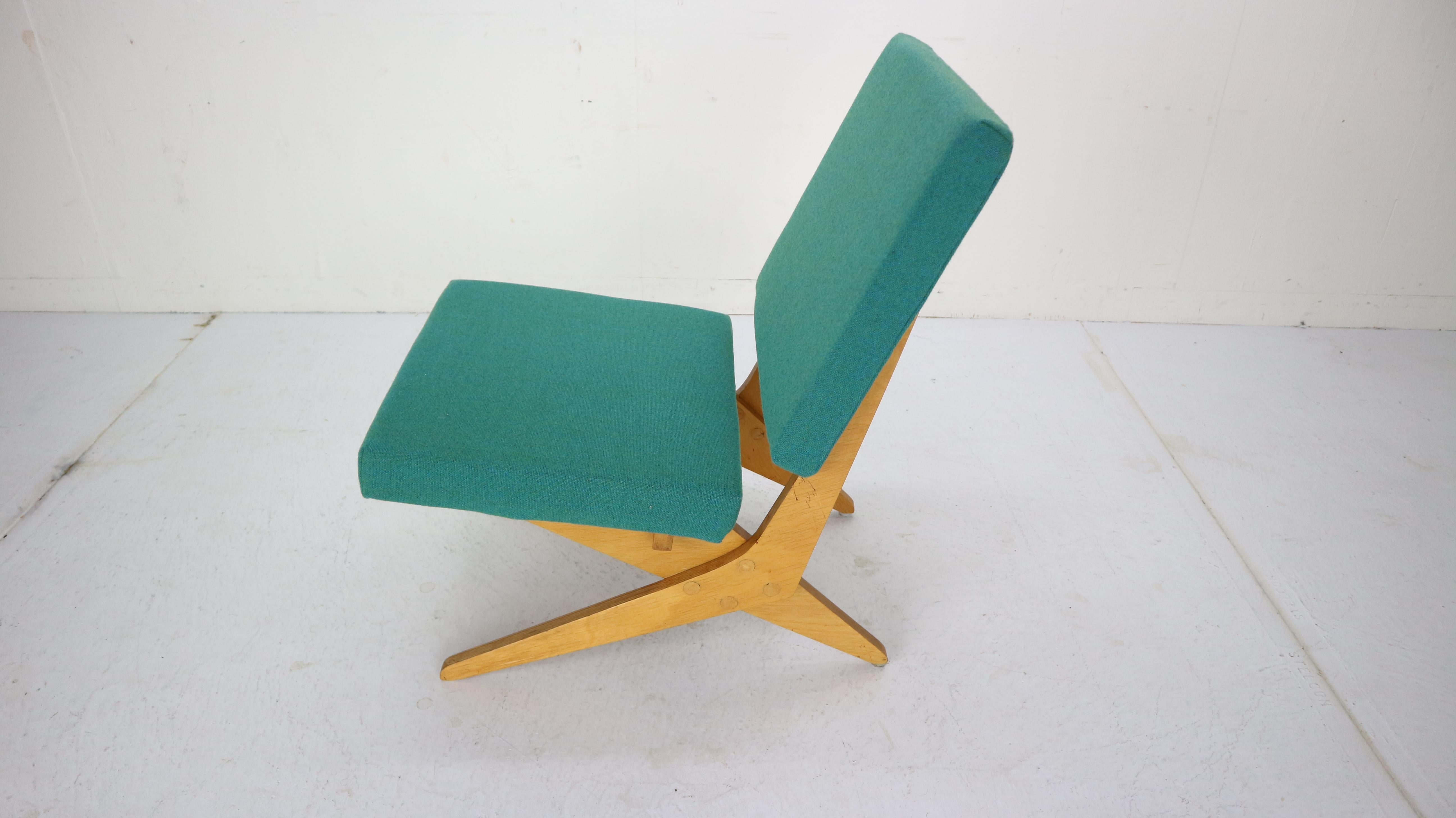 Stunning FB18 Scissor Chair by Jan Van Grunsven for UMS Pastoe, 1955 In Good Condition In The Hague, NL