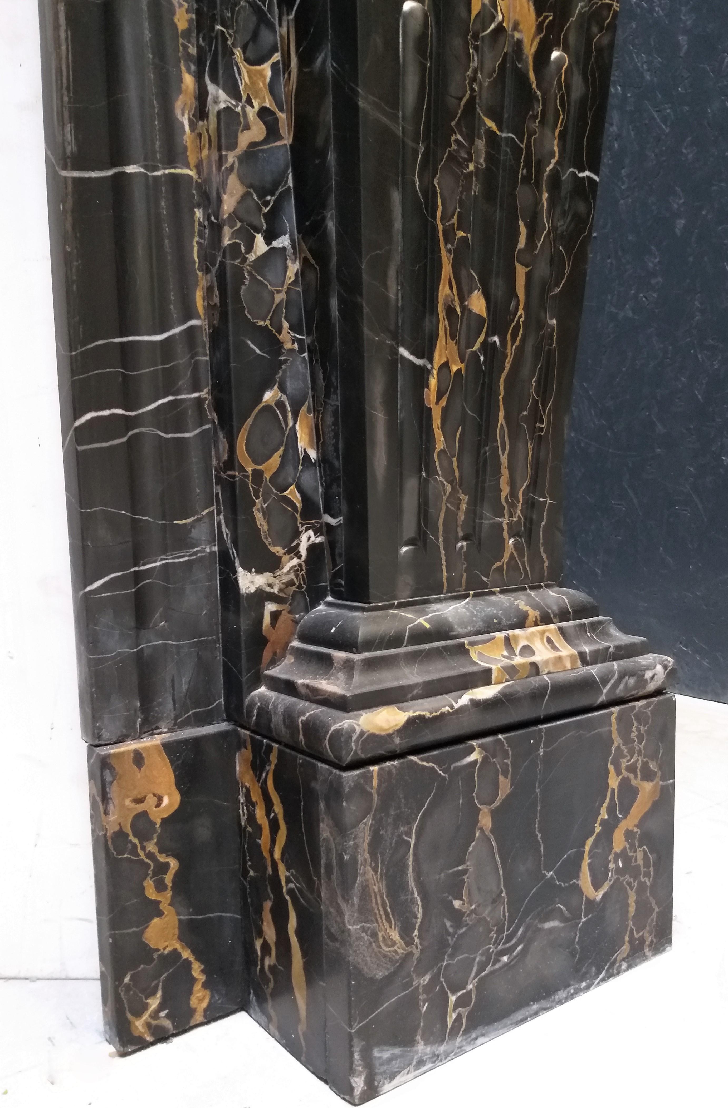Stunning Fireplace in Distinguished Toned Portoro Marble For Sale 3
