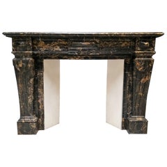 Antique Stunning Fireplace in Distinguished Toned Portoro Marble