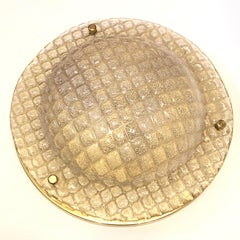 Atemberaubende Fischer Leuchten Strukturiertes Glas Flush Mount:: deutsch:: 1960er