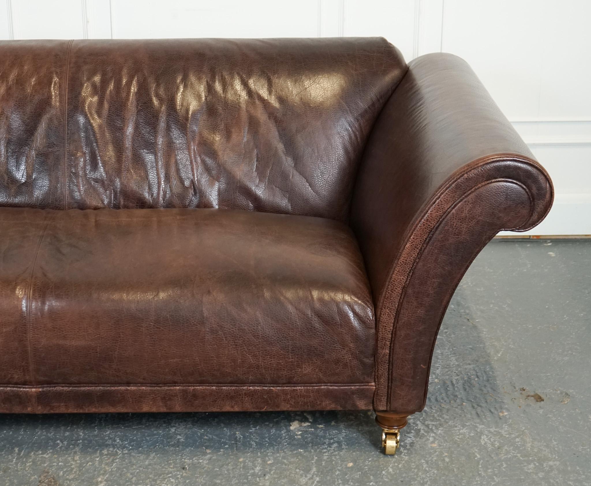 STUNNING FISHPOOLS HERiTAGE BROWN LEATHER 2 TO 3 SEATER SOFA In Good Condition For Sale In Pulborough, GB