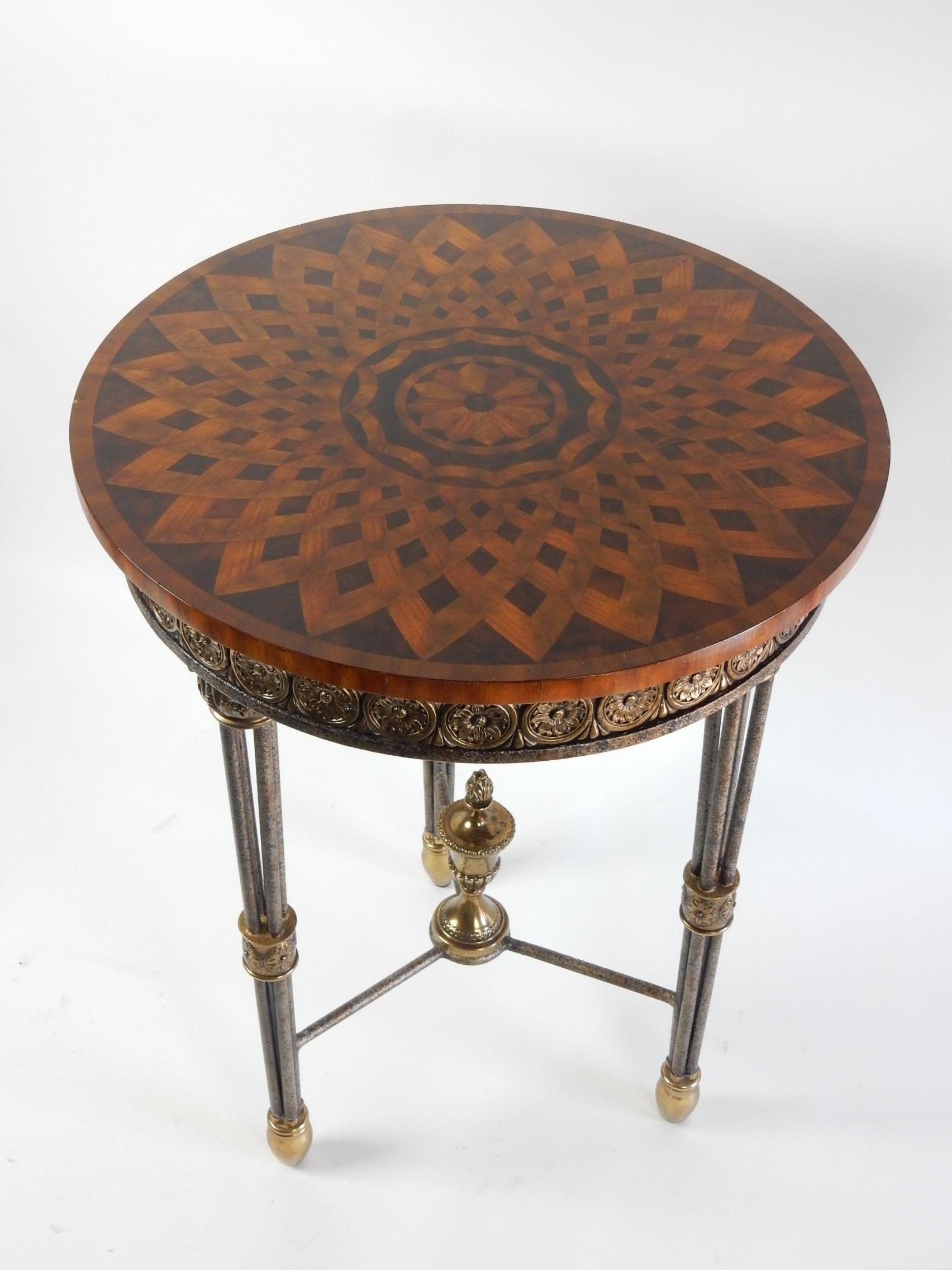 Stunning Flame Mahogany Inlay Gueridon Table For Sale 6