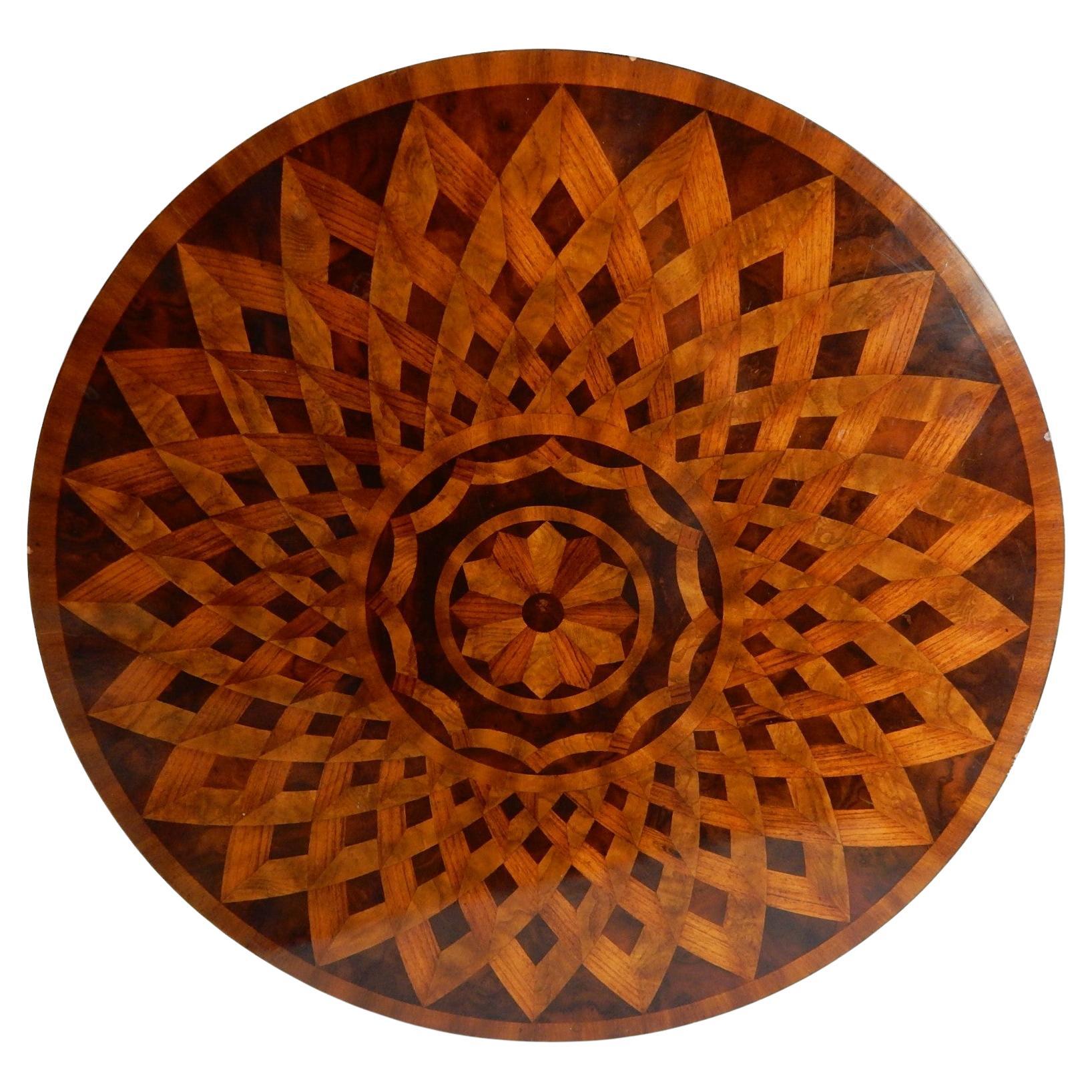 Neoclassical Stunning Flame Mahogany Inlay Gueridon Table For Sale
