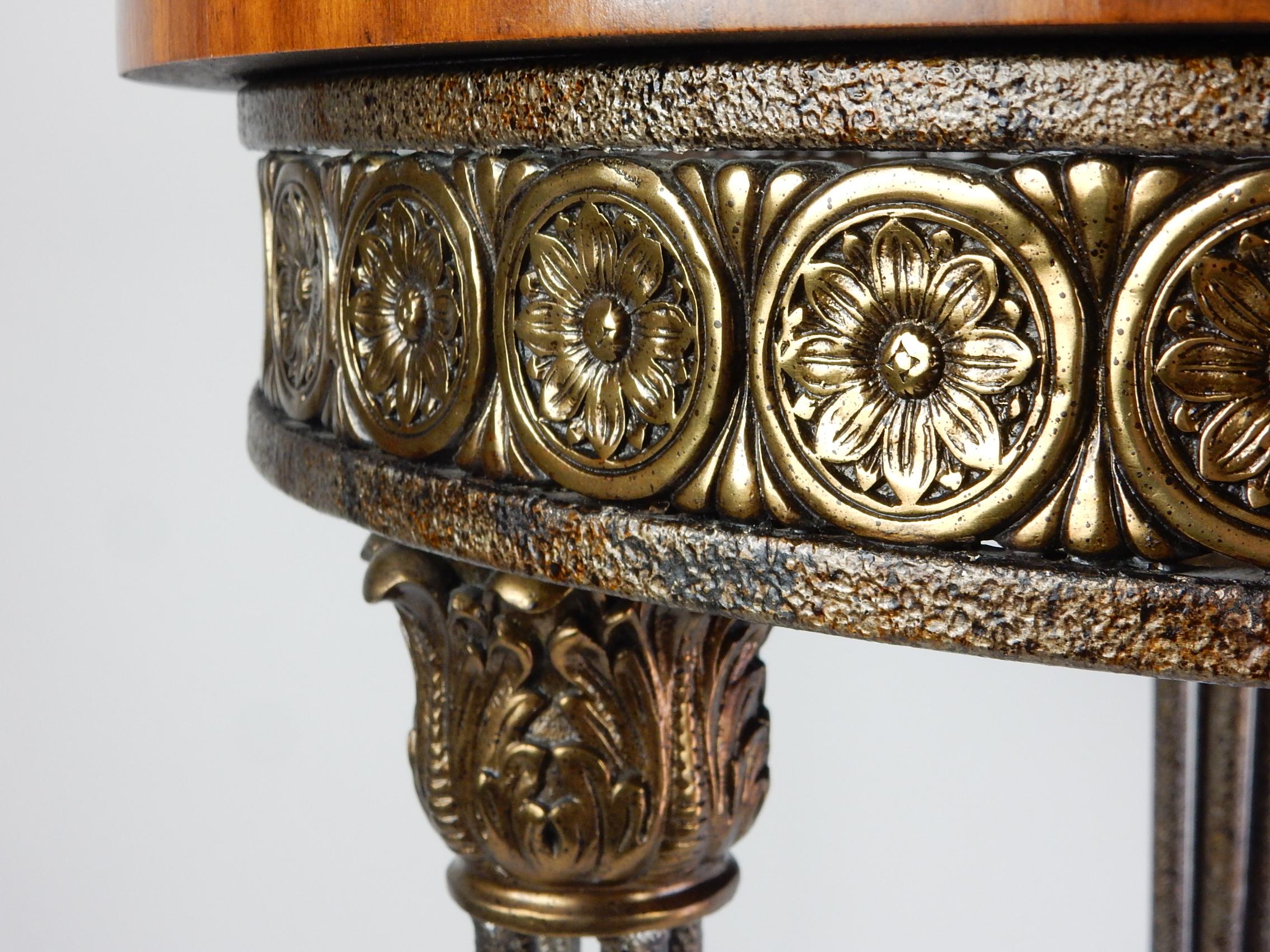 Philippine Stunning Flame Mahogany Inlay Gueridon Table For Sale
