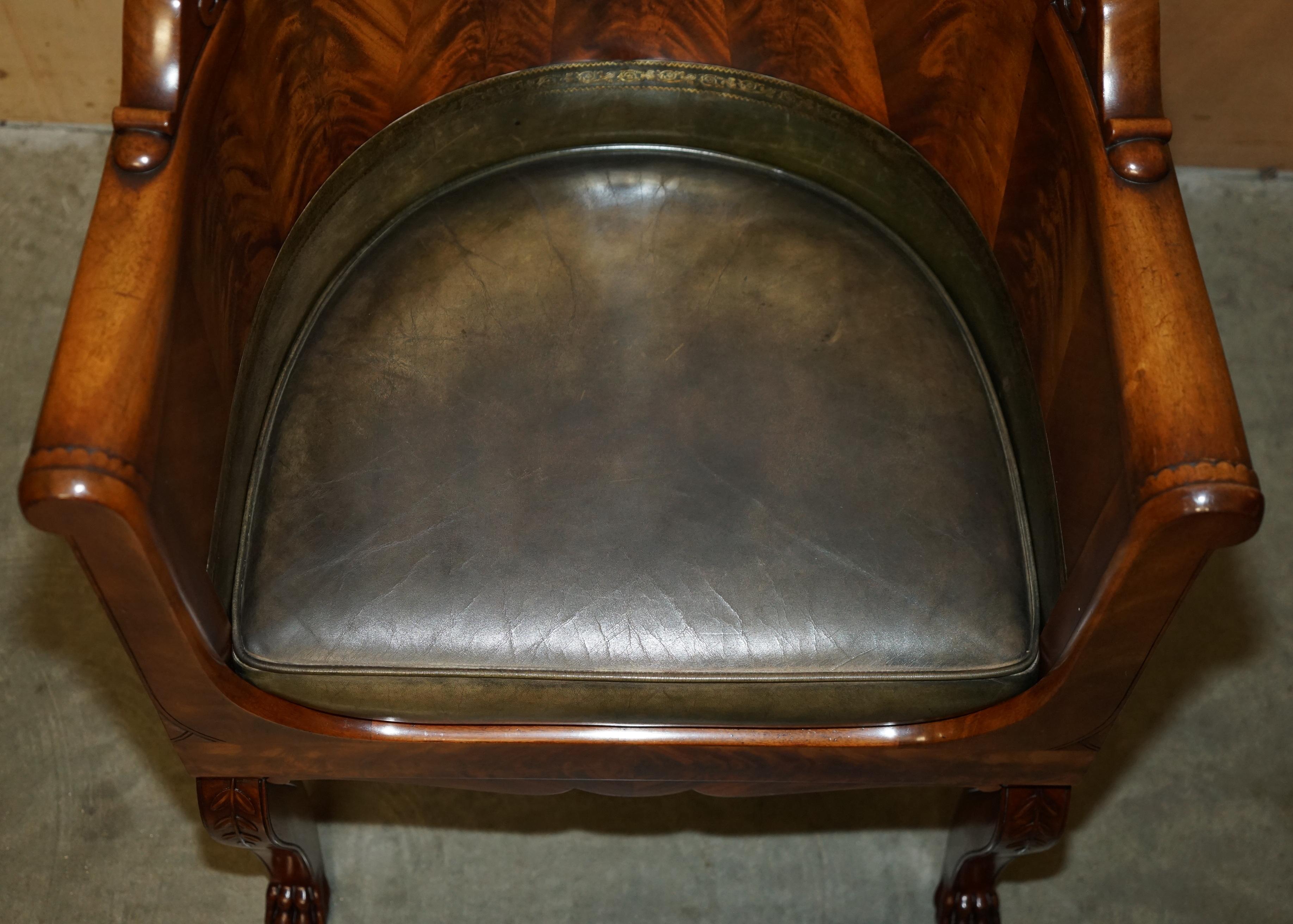 STUNNiNG FLAMED HARDWOOD GRÜNE LEDER LORD MARCH GOODWOOD HOUSE ARMCHAIR im Angebot 1