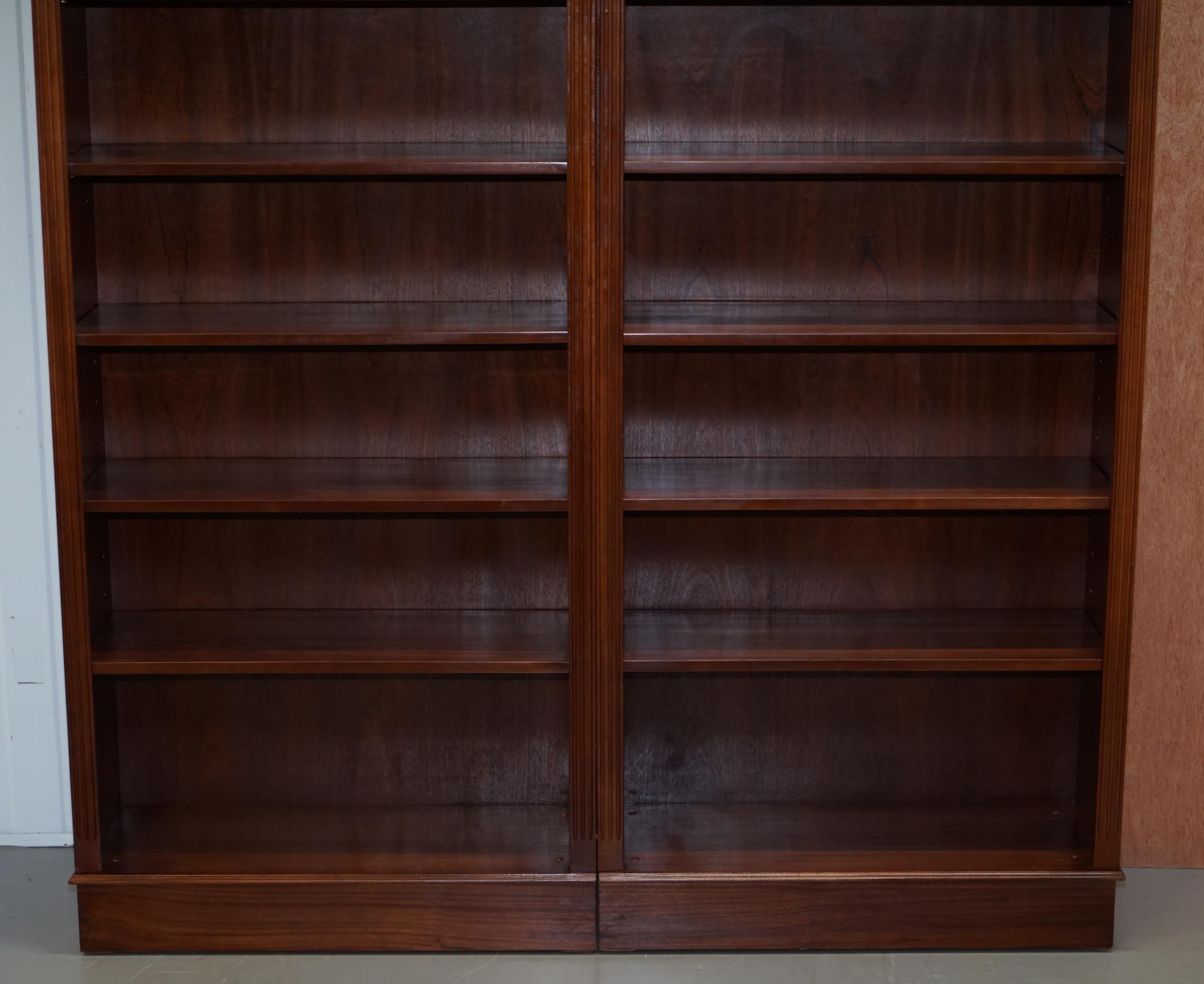 Art Deco Stunning Flamed Mahogany Library Bookcase Splits into Two for Ease of Transport