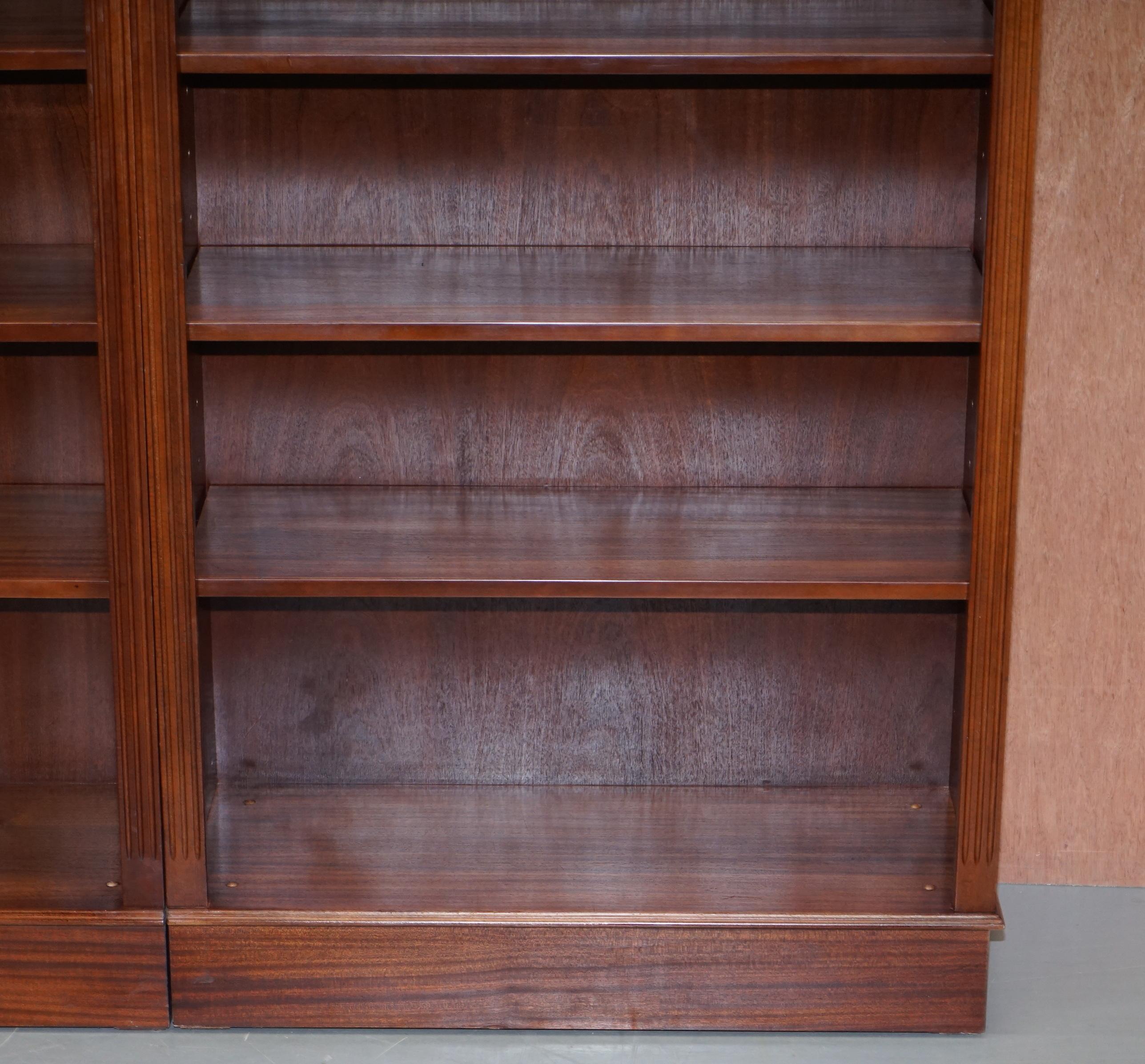 Stunning Flamed Mahogany Library Bookcase Splits into Two for Ease of Transport 1