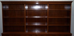Stunning FLAMED YEW WOOD BRADLEY ENGLAND TRIPLE BANK LiBRARY BOOKCASE CUPBOARD