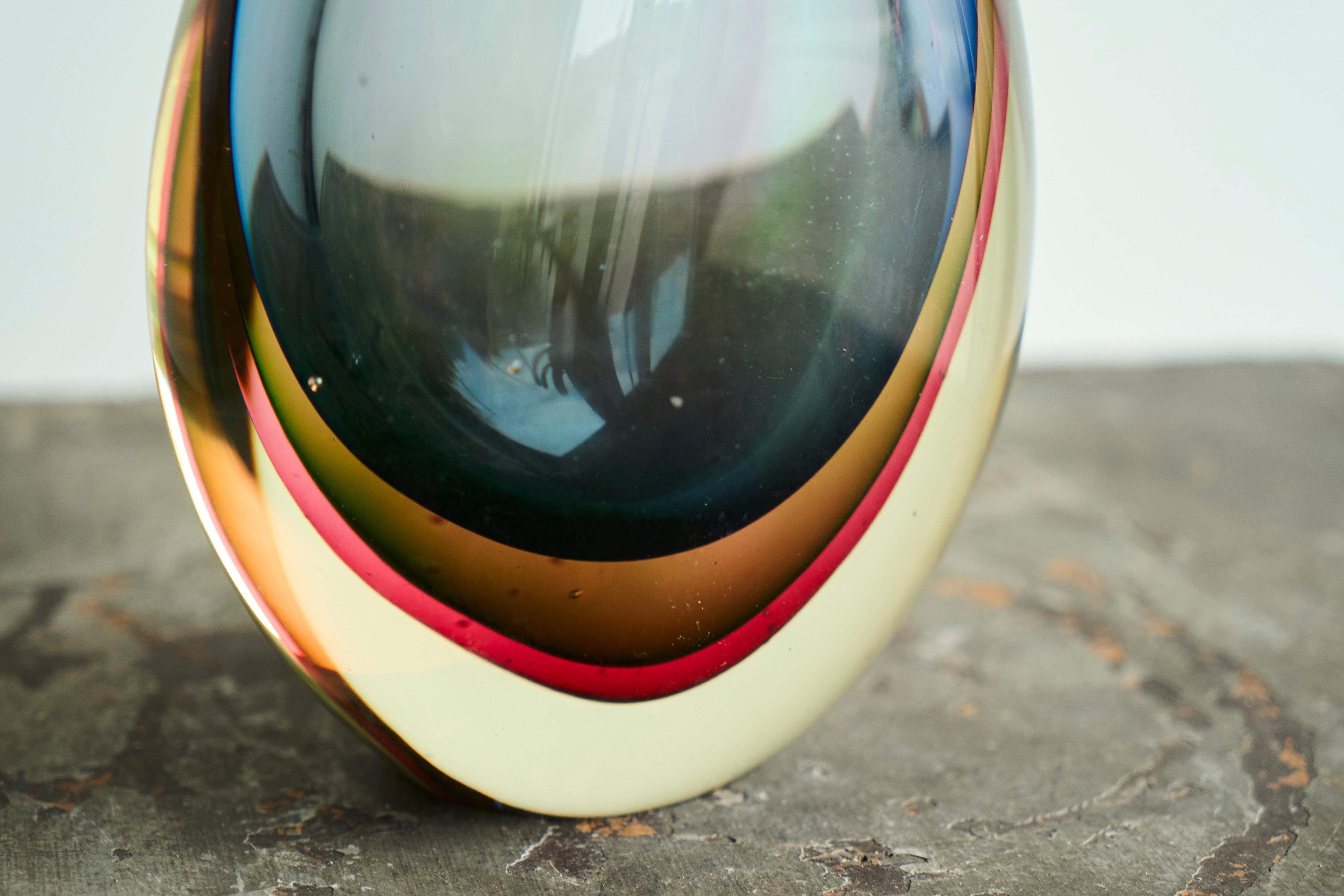 XX secolo Stupendo vaso in vetro artistico di Murano 'Sommerso' di Flavio Poli per Seguso, Italia 1960 in vendita