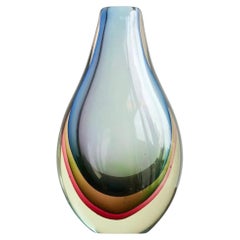 Stunning Flavio Poli 'Sommerso' Murano Art Glass Vase for Seguso Italy 1960s