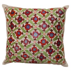 Vintage Stunning Floral Suzani Embroidery Textile Pillow