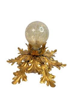 Atemberaubende Florence Style Flush Mount vergoldetes Metall, Deutschland 1960er Jahre