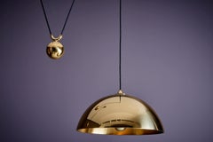 Stunning Florian Schulz Double Posa Brass Pendant Lamp with Side Counter Weights