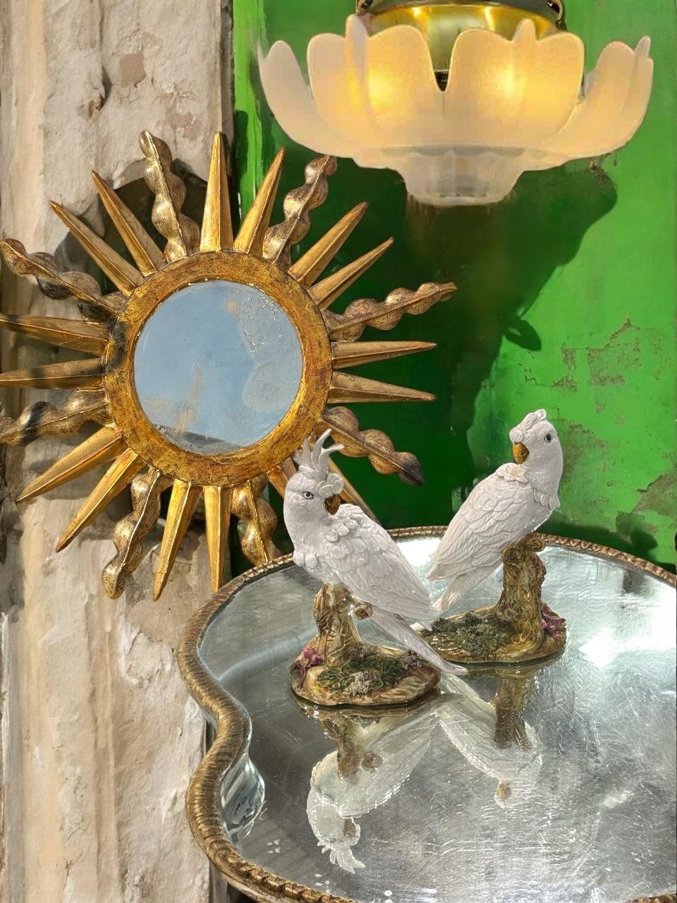 Superbe lampe de chasse en verre et laiton en forme de fleur, Allemagne, années 1970 en vente 11