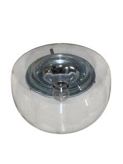 Stunning Flush Mount Clear Air Bubble Glass and Chrome Base by Limburg, 1970s