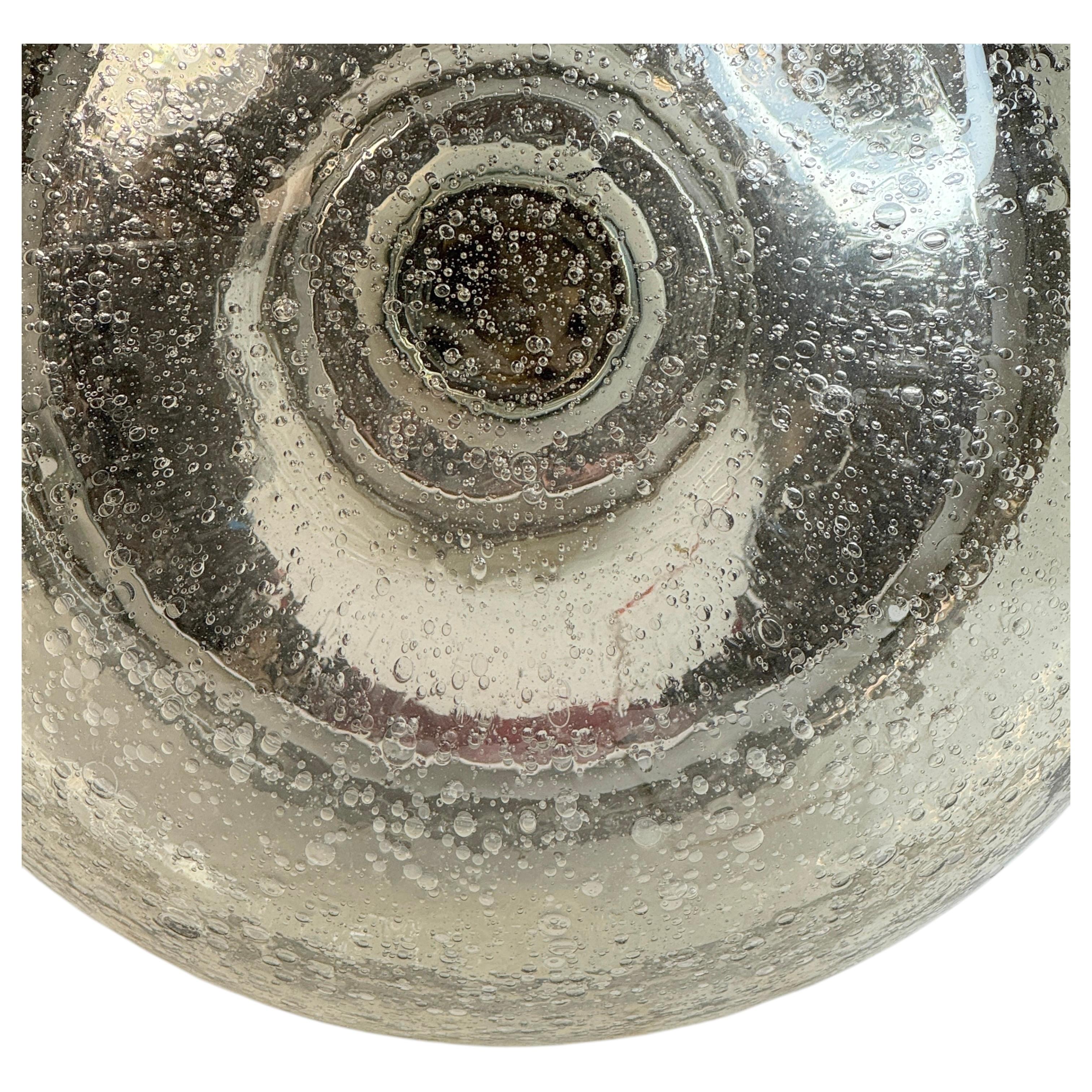 Impresionante empotrable de cristal gris ahumado Air Bubble de Limburg, años 70 Moderno de mediados de siglo en venta