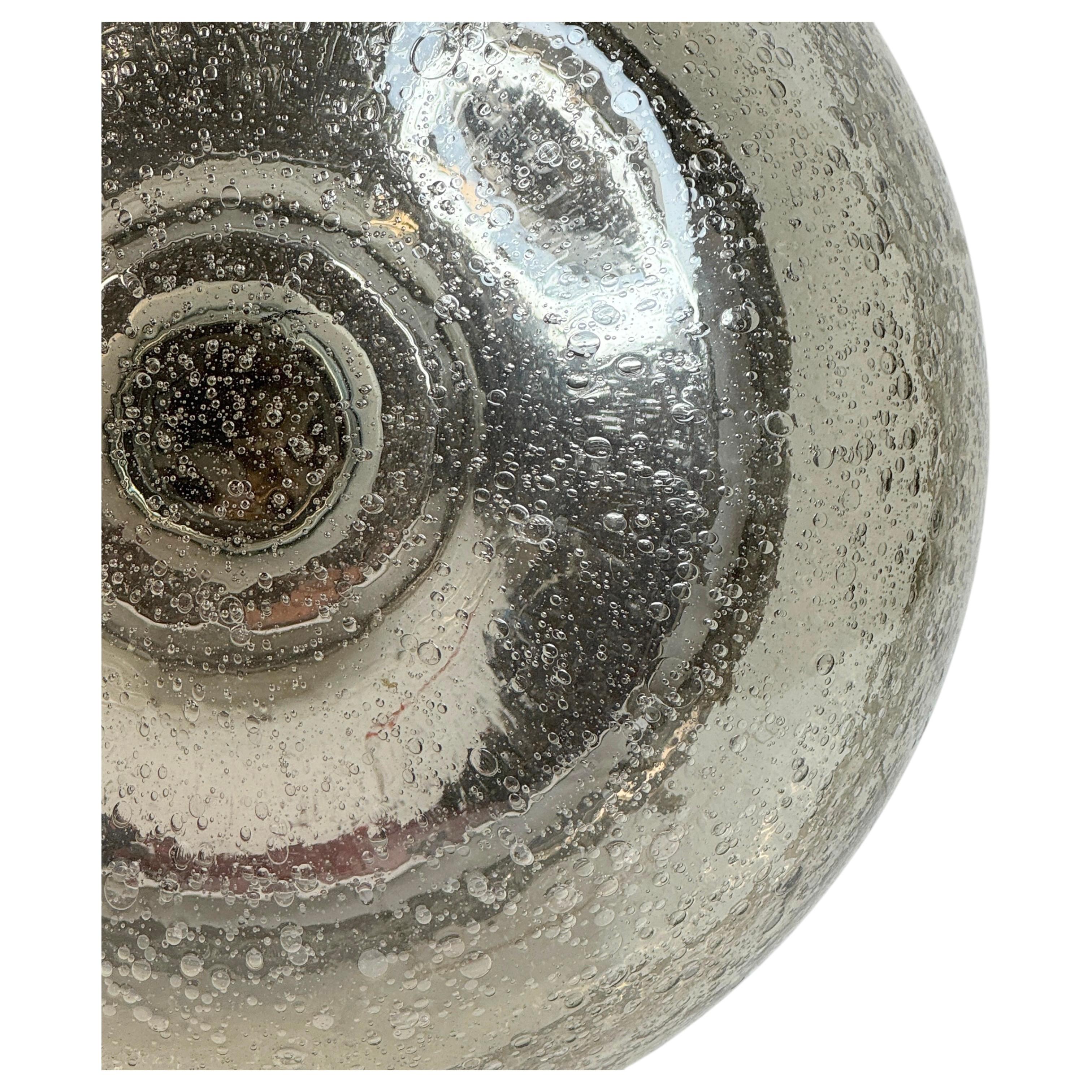 Impresionante empotrable de cristal gris ahumado Air Bubble de Limburg, años 70 Alemán en venta