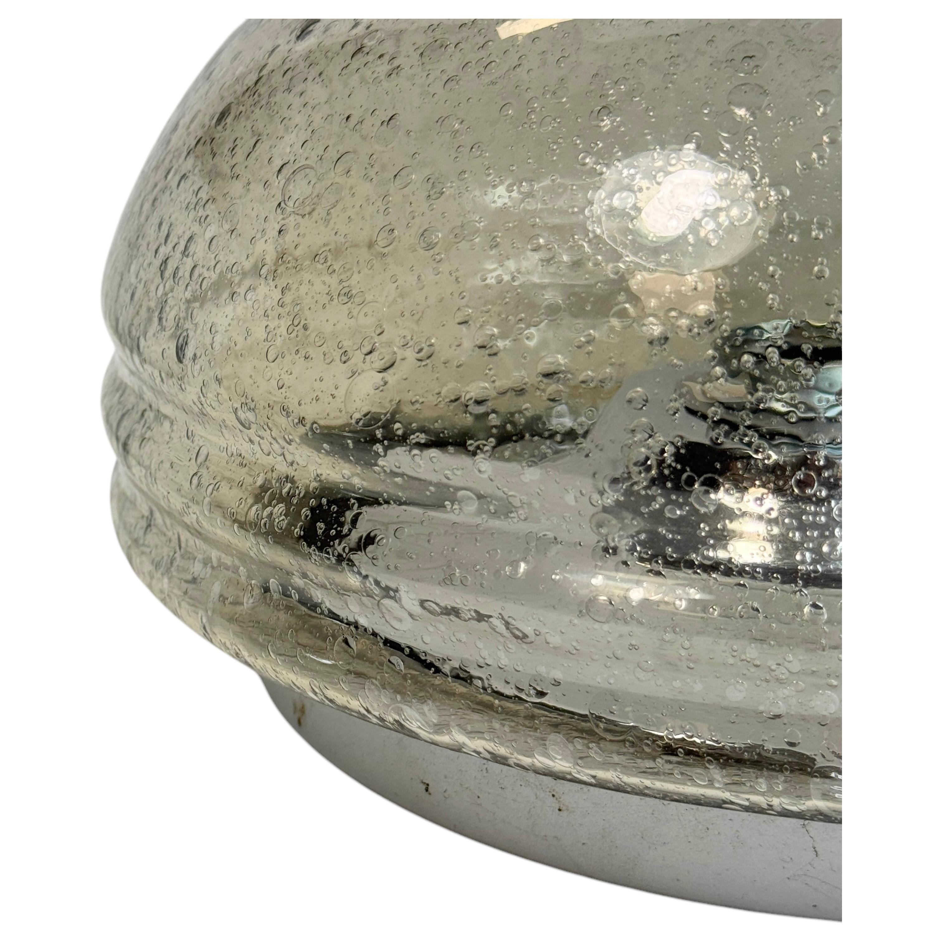 Impresionante empotrable de cristal gris ahumado Air Bubble de Limburg, años 70 en venta 1