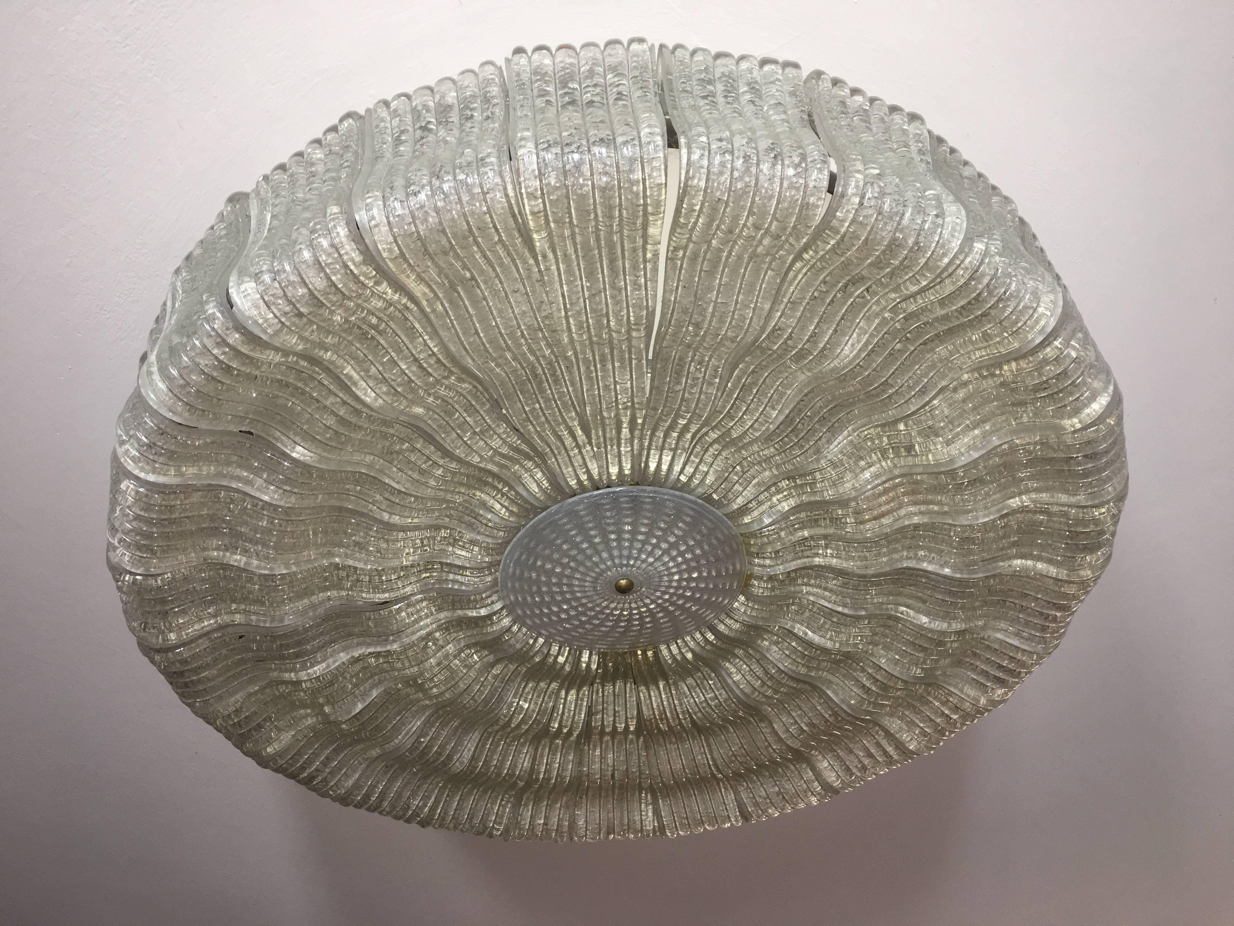 Stunning Flush Mount Rugiada Venini, Murano, 1940s 1