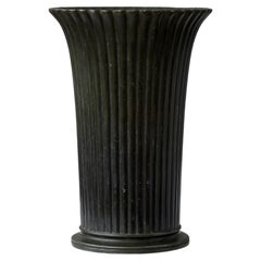 Stunning Fluted Art Deco Vase by Just Andersen, Denmark, 1942