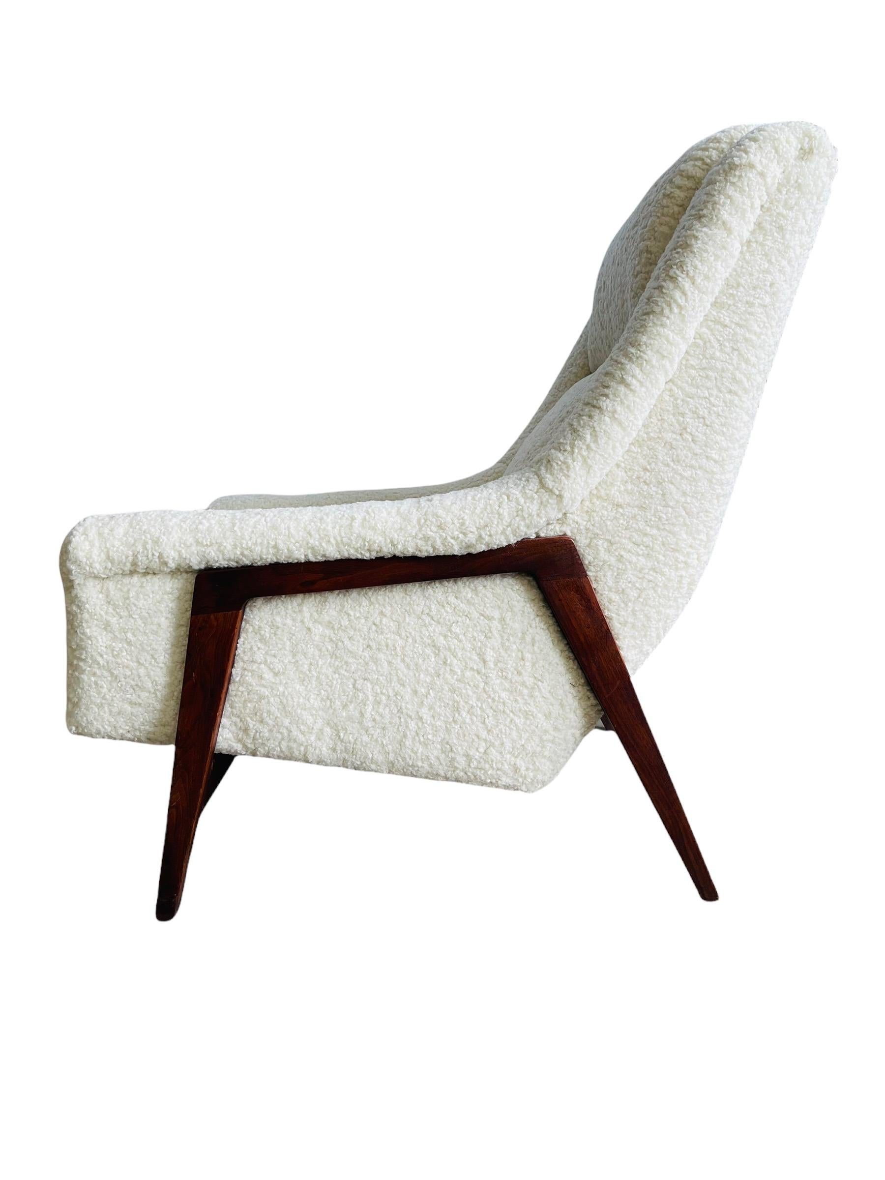 Mid-Century Modern Stunning Folke Ohlsson Profil Chair Lounge Chair for DUX Boucle