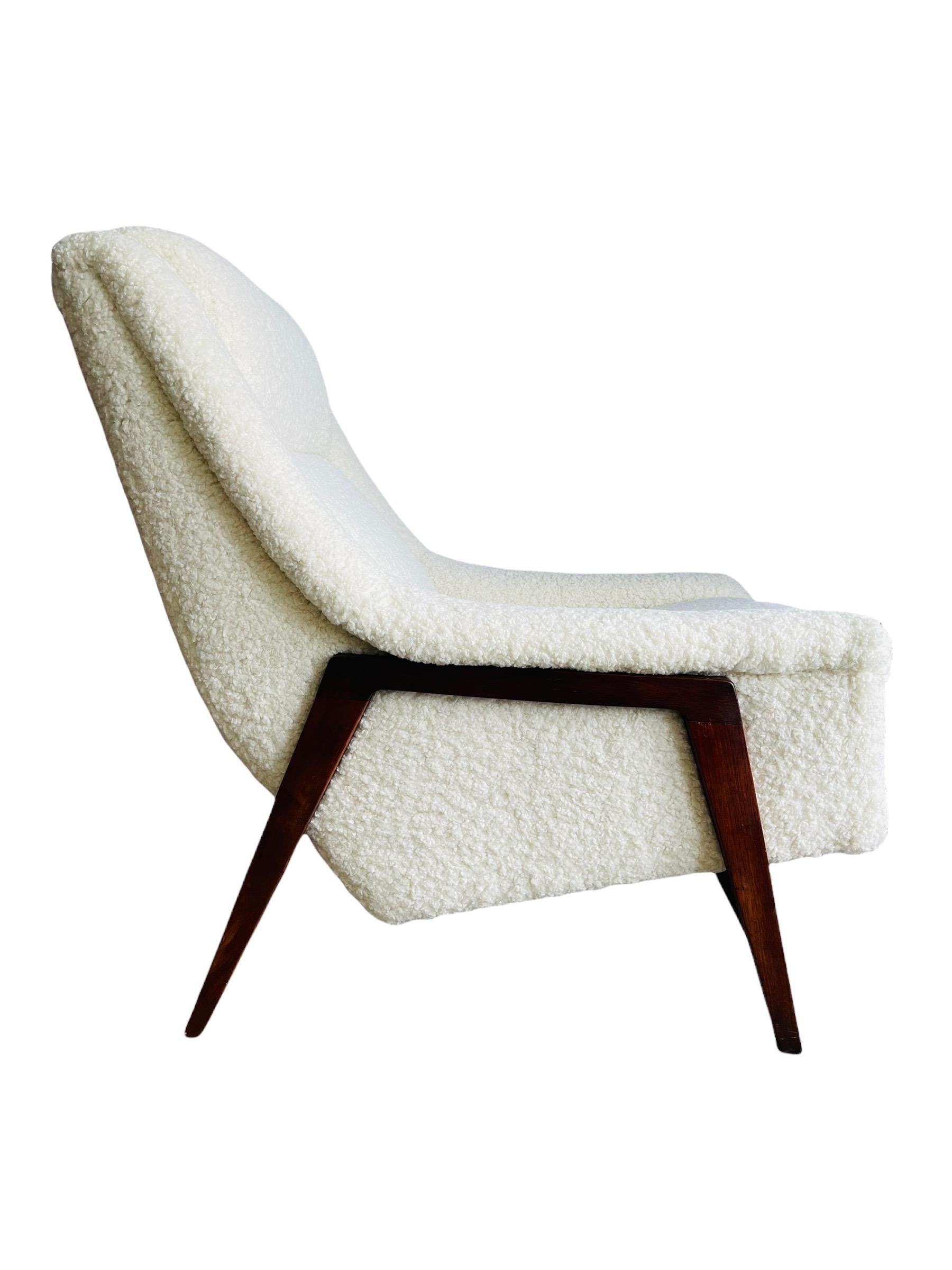 Swedish Stunning Folke Ohlsson Profil Chair Lounge Chair for DUX Boucle
