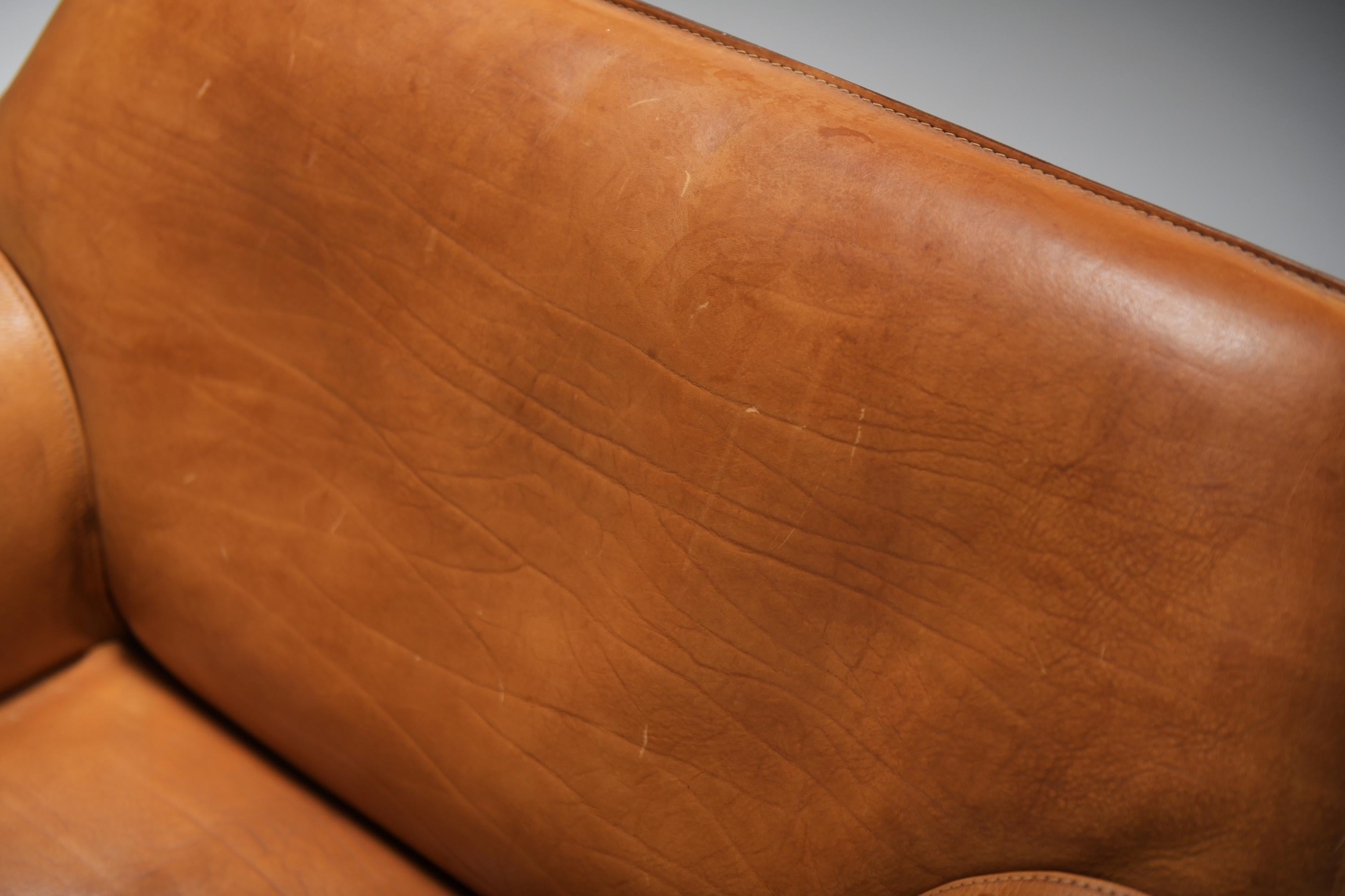 Splendida sedia Cab 415 in pelle naturale cognac - Mario Bellini - Cassina Italy in vendita 4
