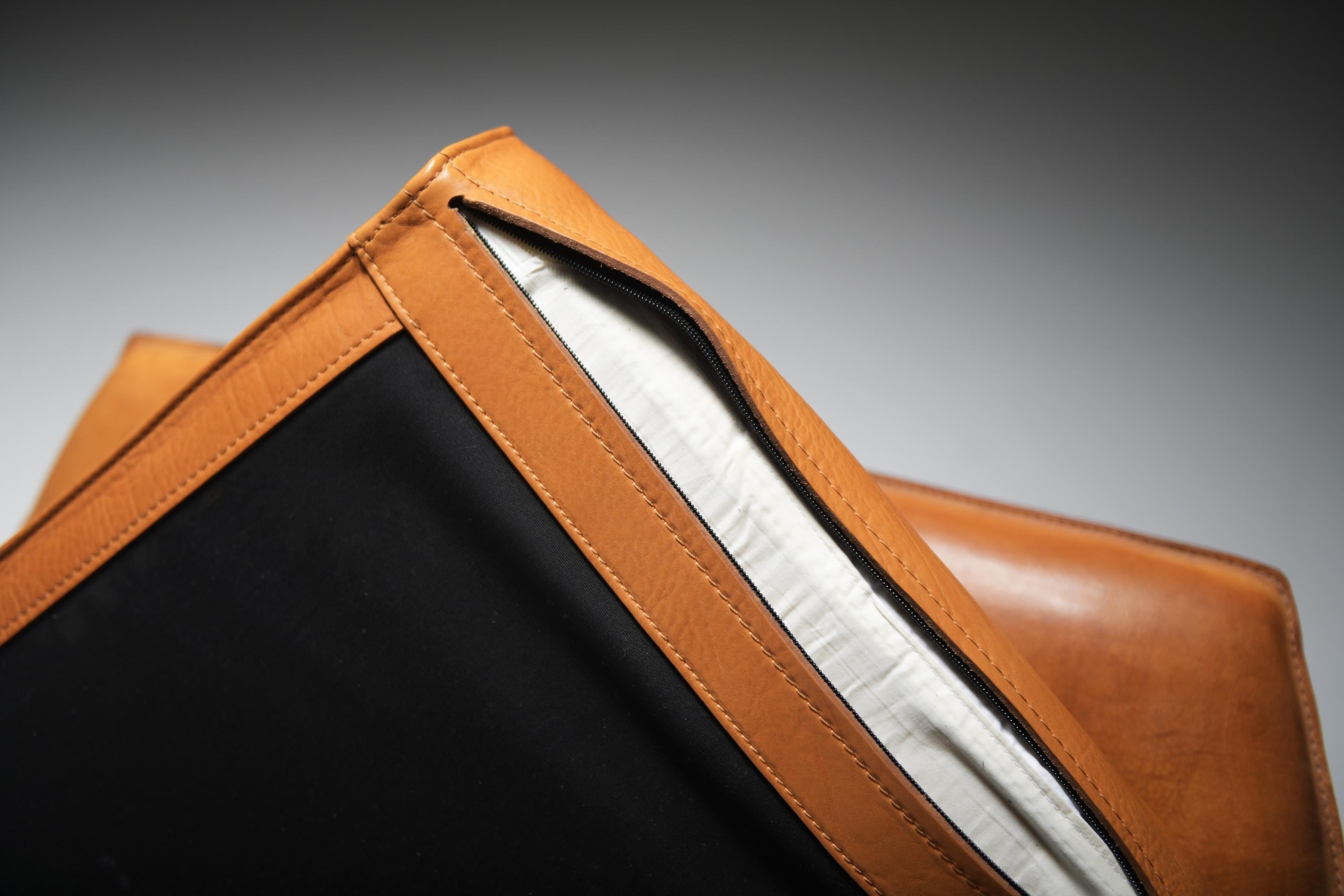 Splendida sedia Cab 415 in pelle naturale cognac - Mario Bellini - Cassina Italy in vendita 7