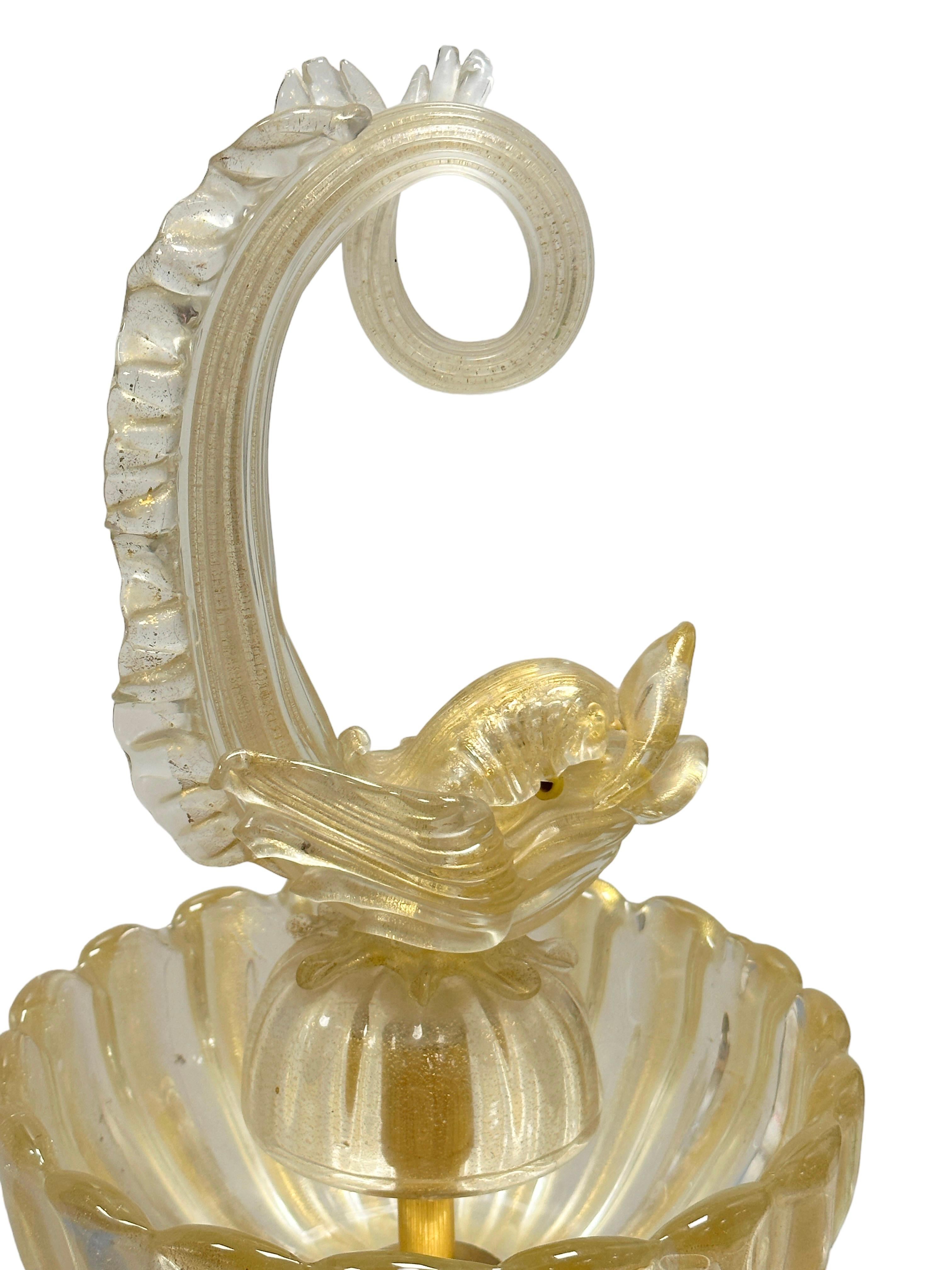 Superbe fontaine en verre de Murano polychrome saupoudré d'or avec Lights Italie années 1960 en vente 4