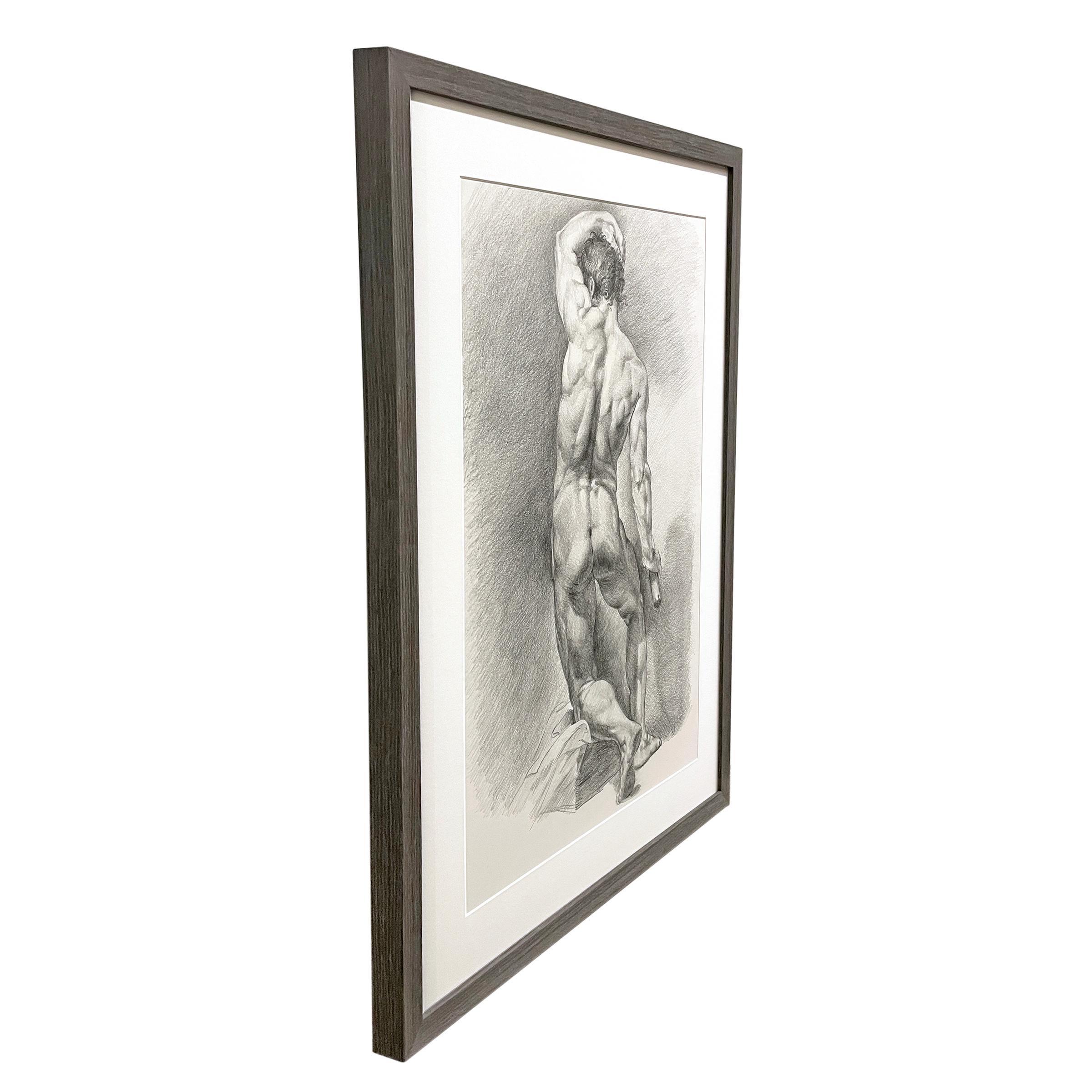 American Stunning Framed Academic Figure Drawing For Sale