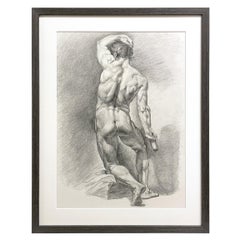 Vintage Stunning Framed Academic Figure Drawing