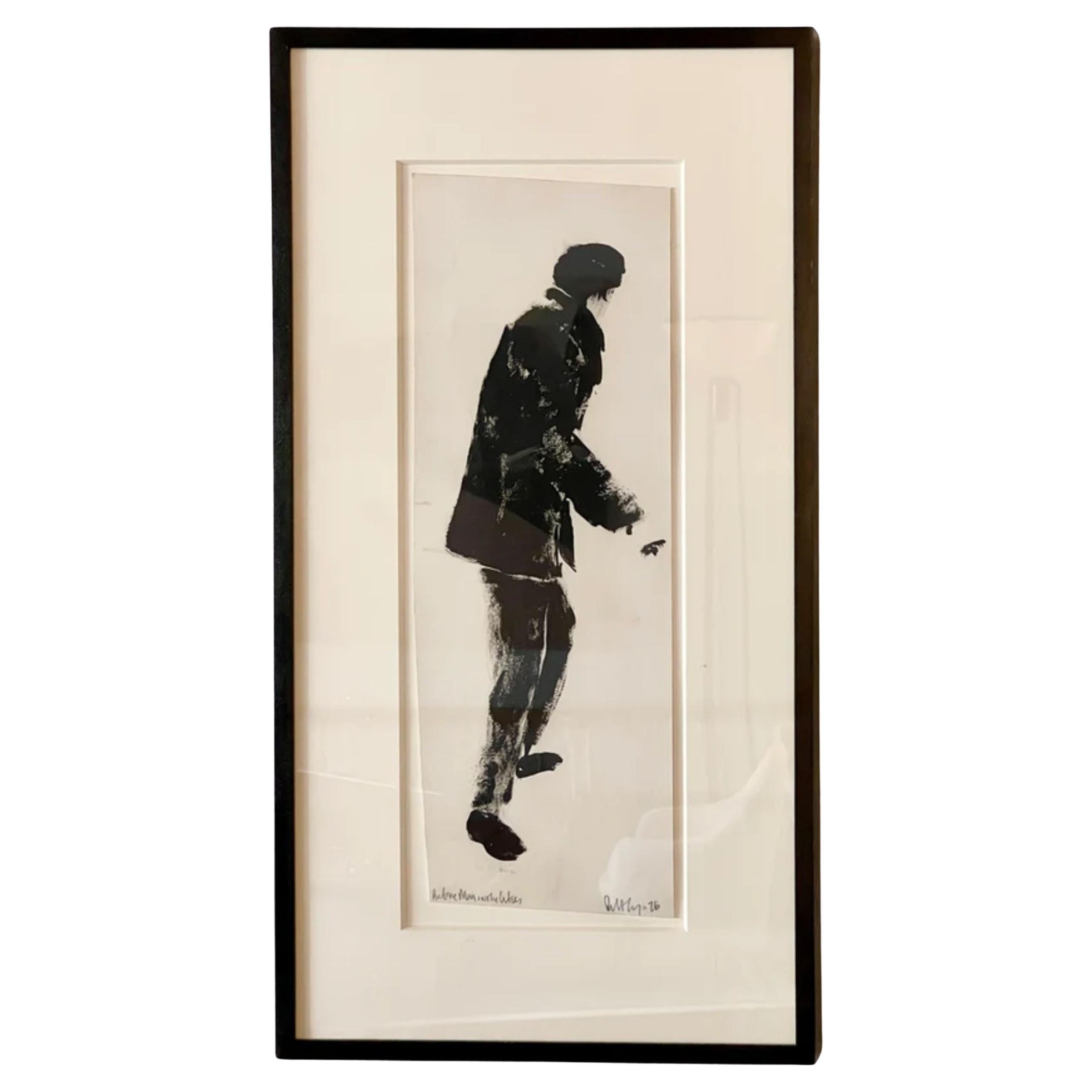 Stunning Framed Monotype Titled "Before Men in the Cities" by Robert Longo, 1976 For Sale