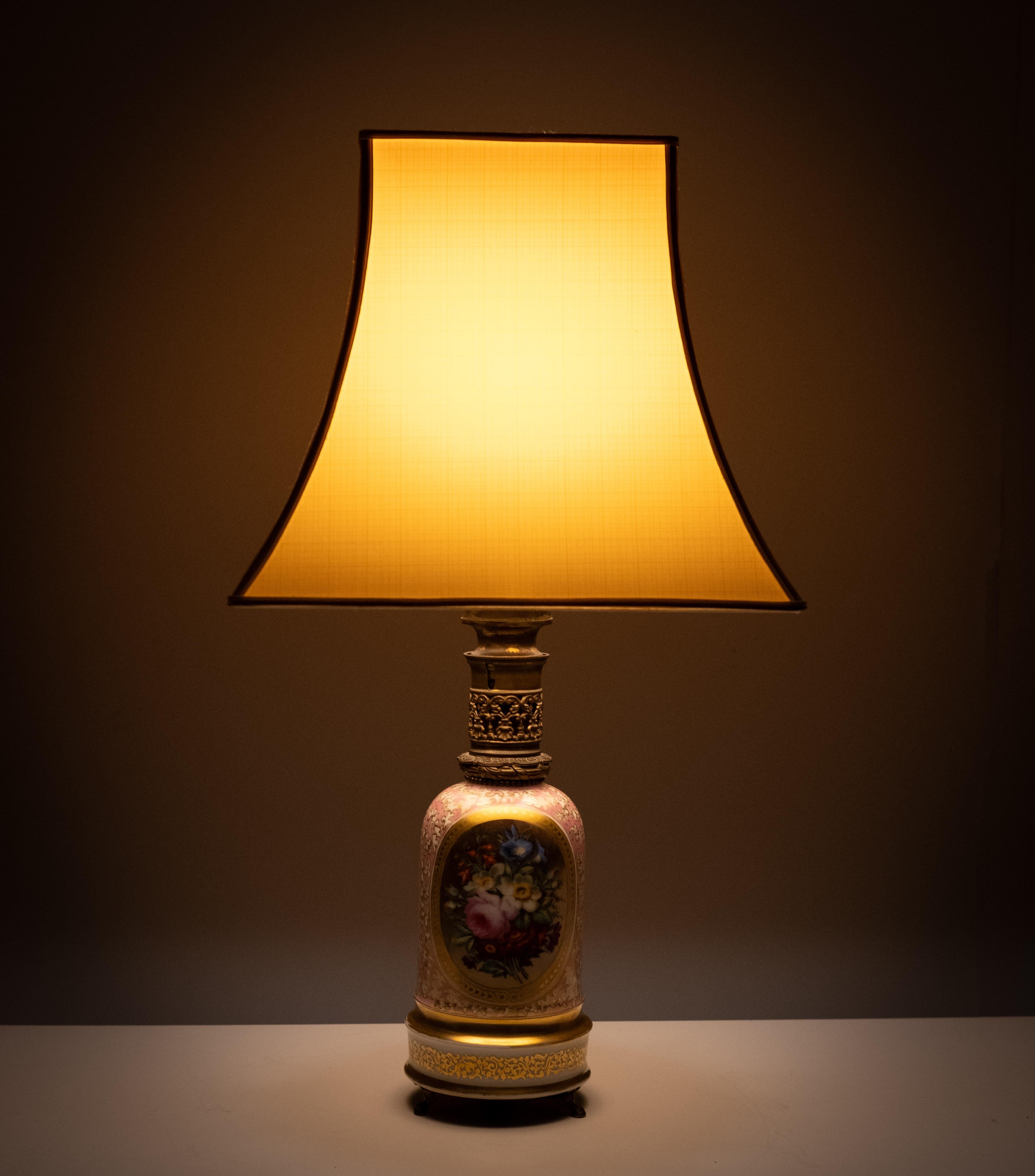 Stunning France Sevres Porcelain Hand Painted Table lamp 1880s For Sale 2