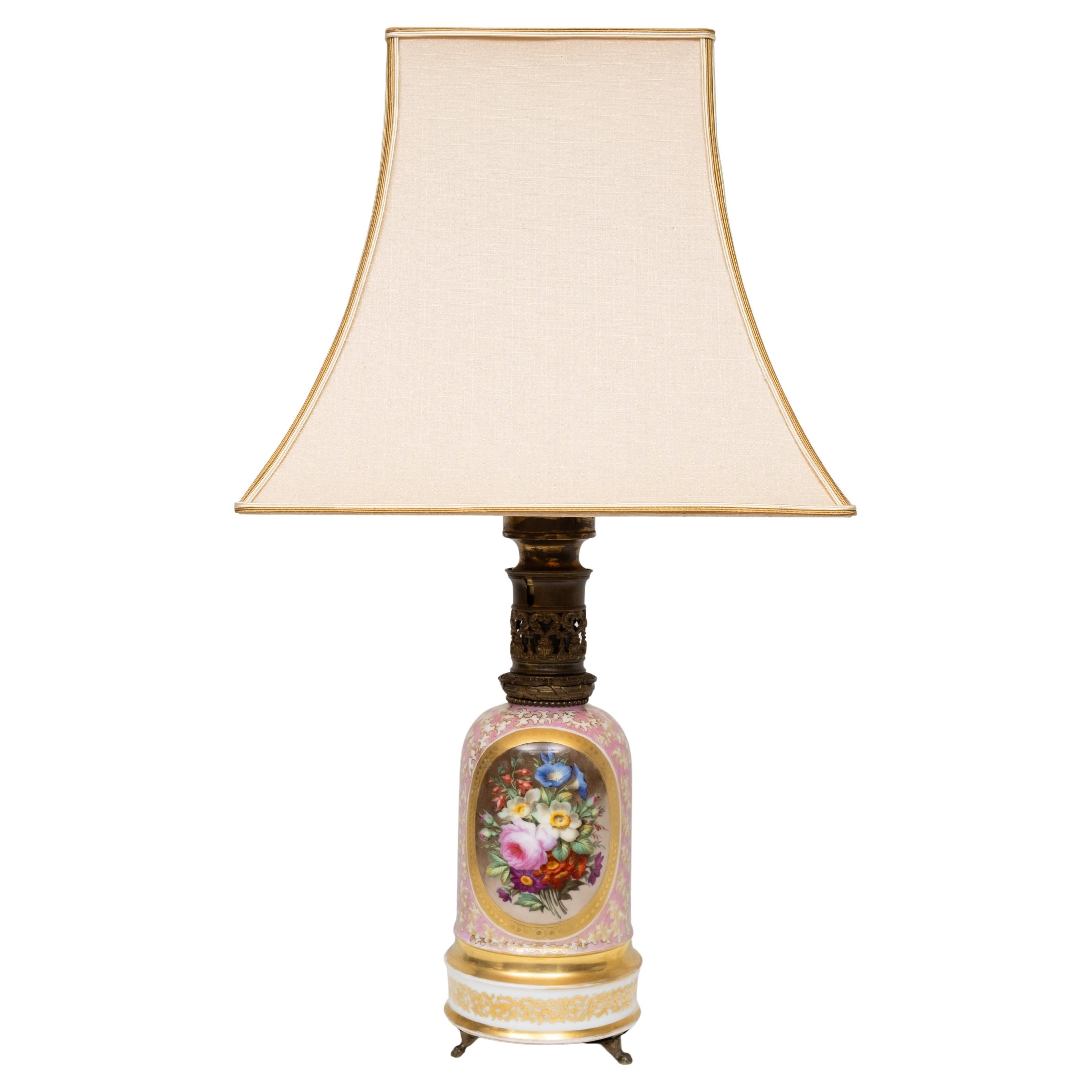 Stunning France Sevres Porcelain Hand Painted Table lamp 1880s For Sale