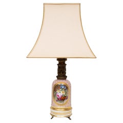 Stunning France Sevres Porcelain Hand Painted Table lamp 1880s