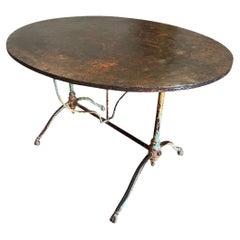Antique Stunning French 19th Century Tilt Top Iron Wine Tasting Table
