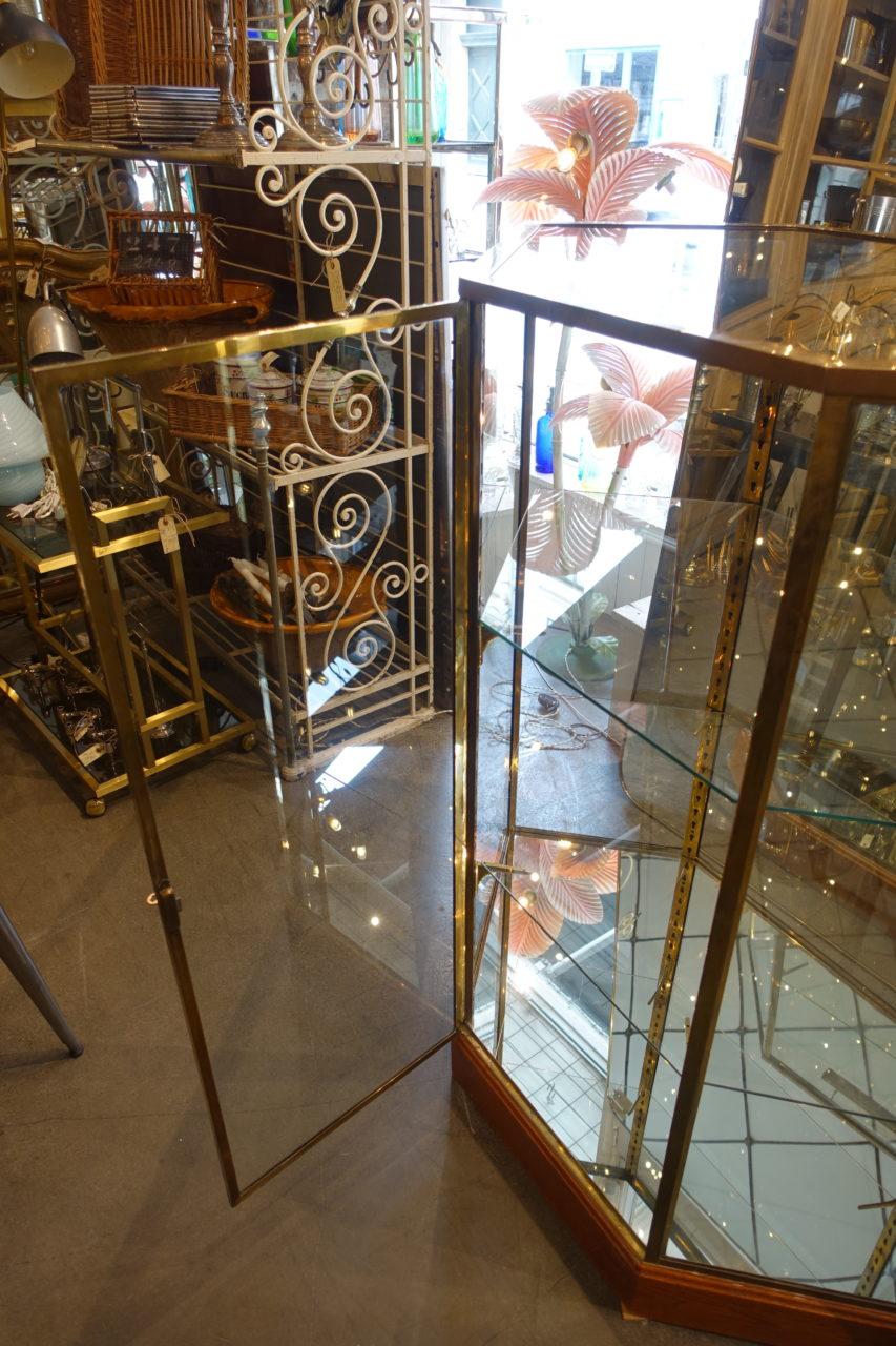 Brass Stunning French 6 Sided Showcase / Display Cabinet